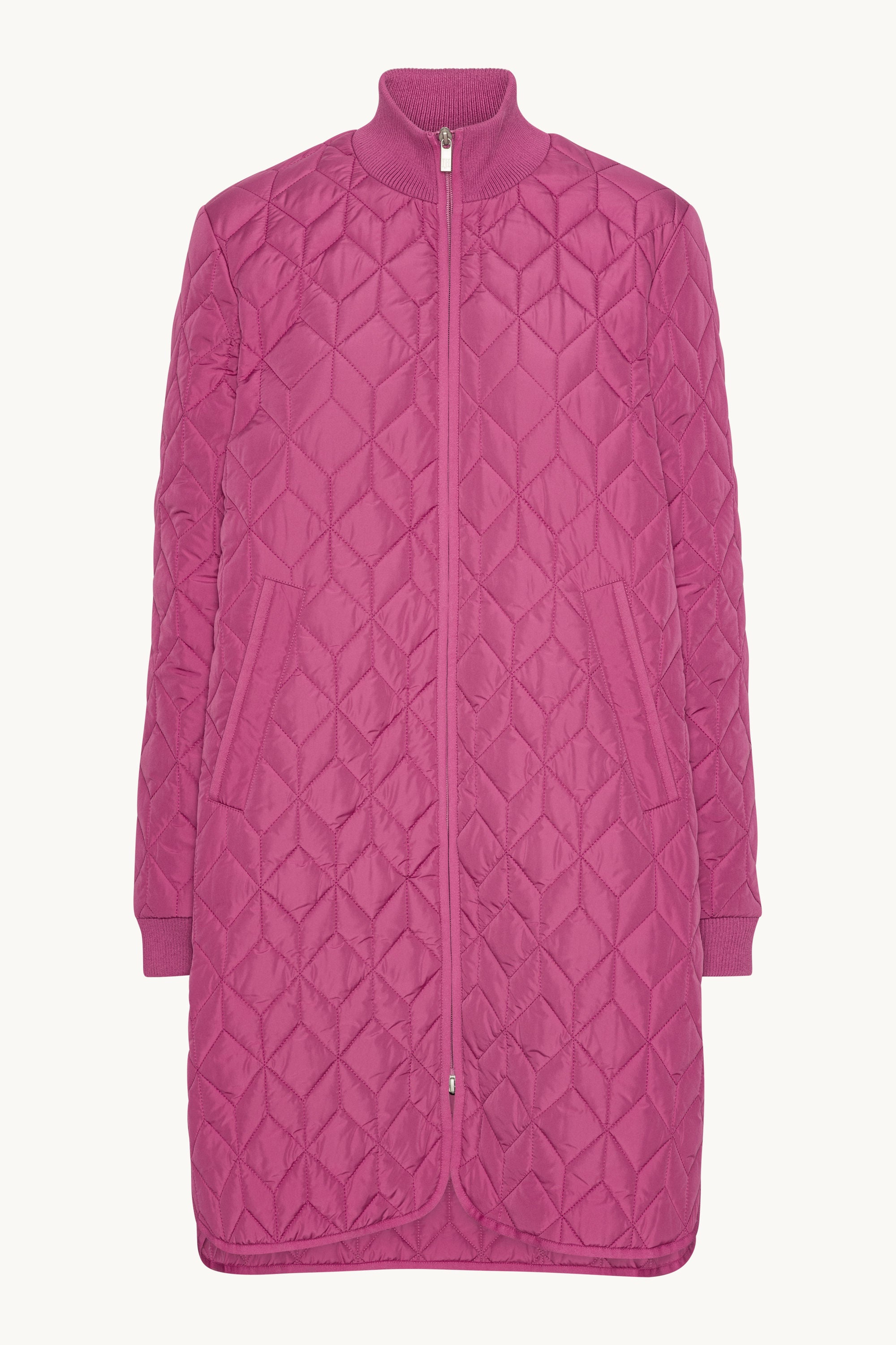 Lang Quiltet Jakke - Magenta Haze
