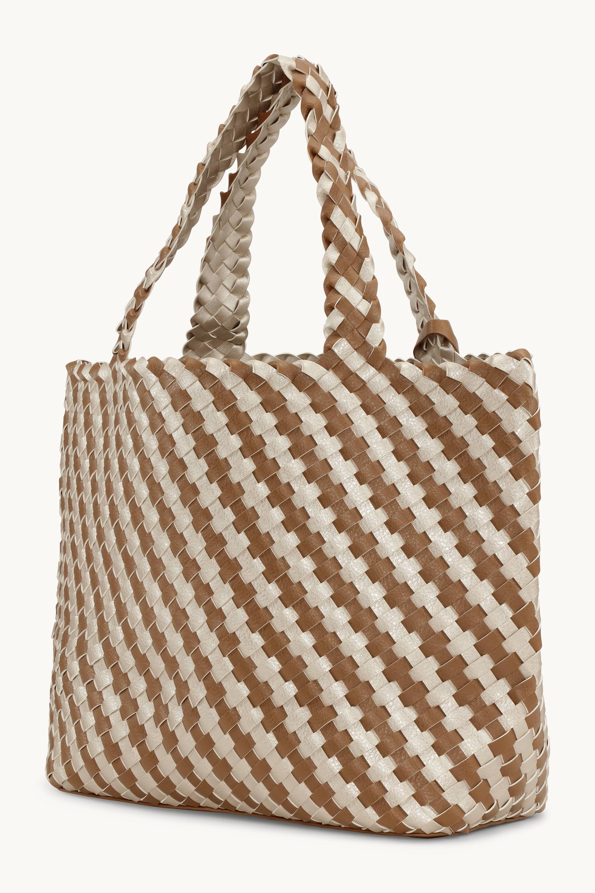 Tote Bag Flettet - Goldy Sand Dollar Metallic