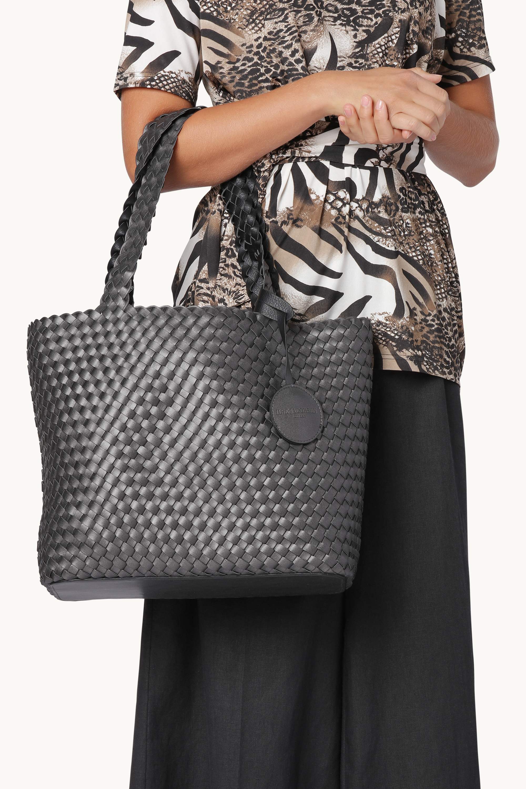 Tote Bag Flettet - Black Gun metal