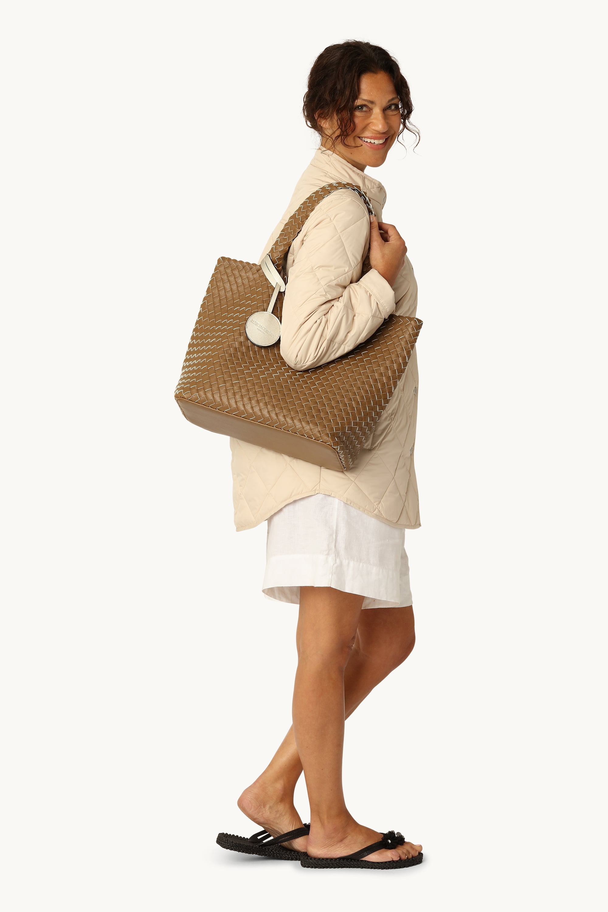 Tote Bag Flettet - Goldy Sand Dollar Metallic