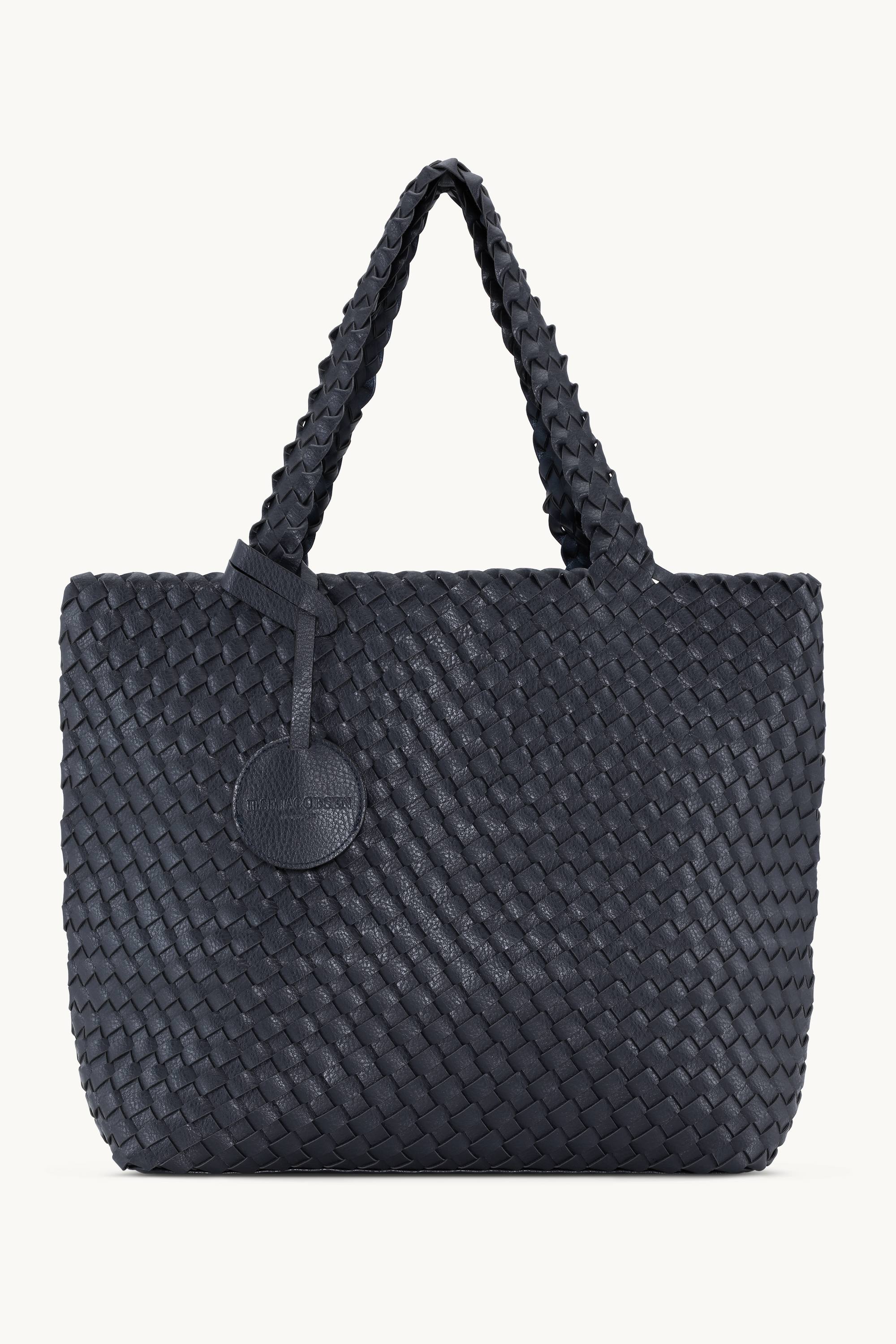 Tote Bag Flettet - Navy Metallic Blue