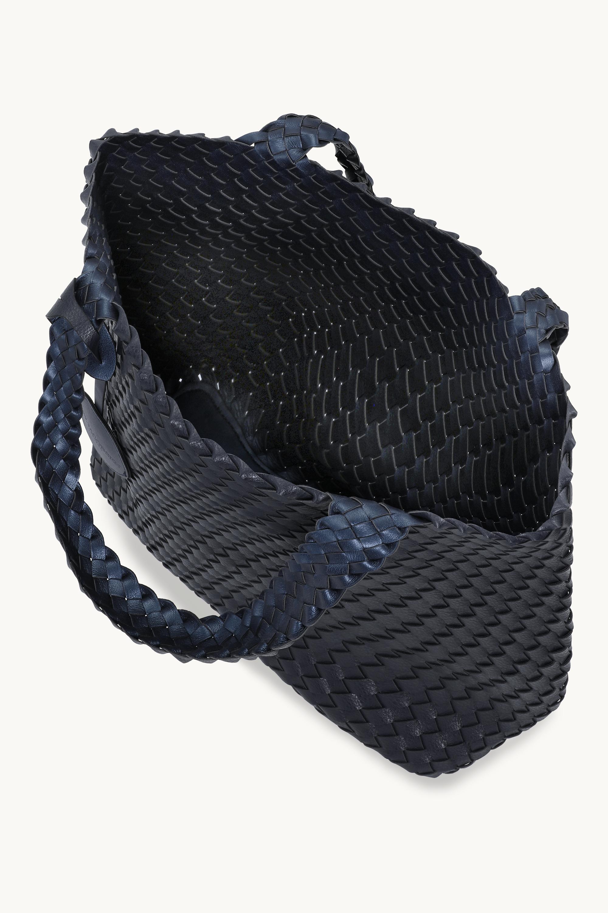 Tote Bag Flettet - Navy Metallic Blue