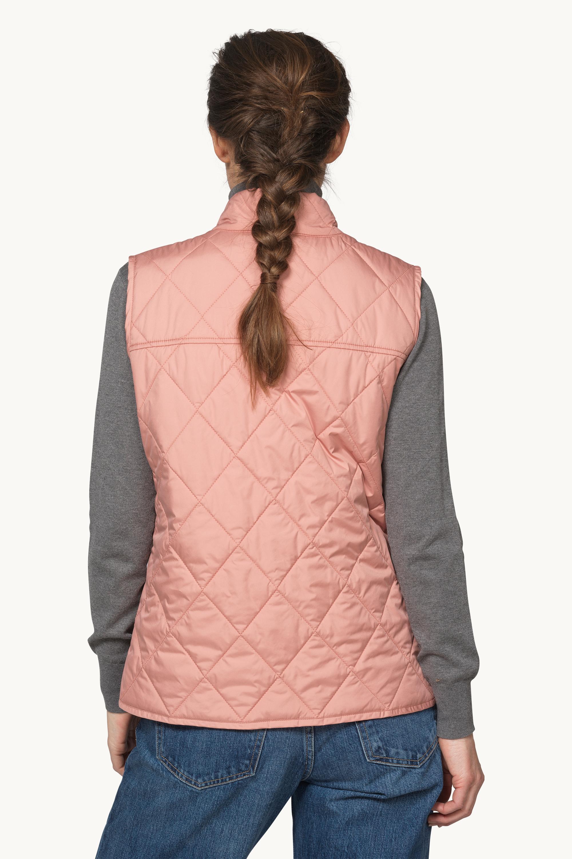 Quilted Short Vest - Ash Rose