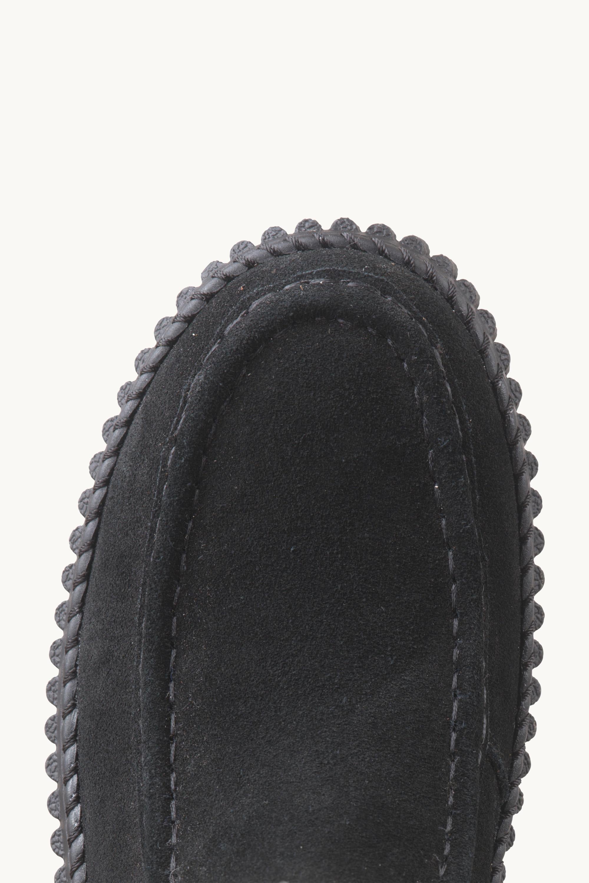 Suede Boots With Shearling - Black Black