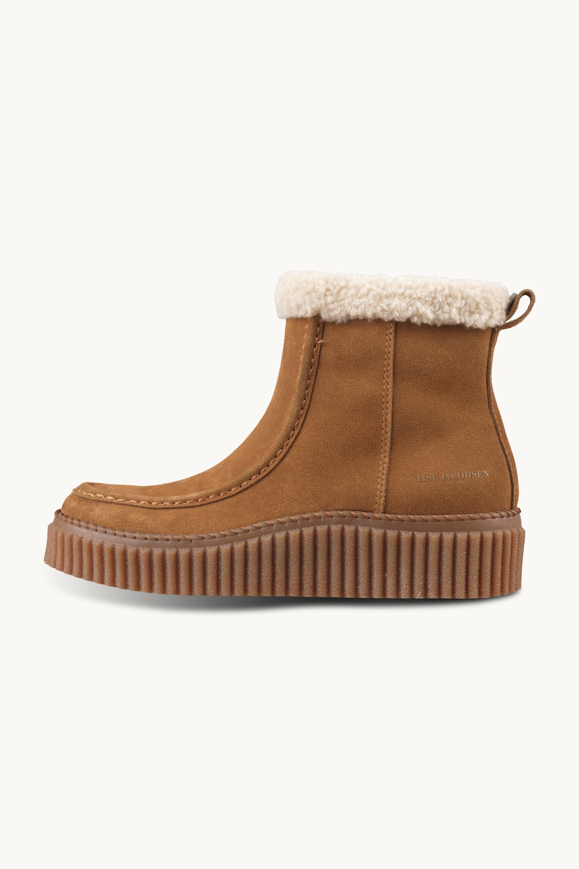 Suede Boots With Shearling - Cashew Clay