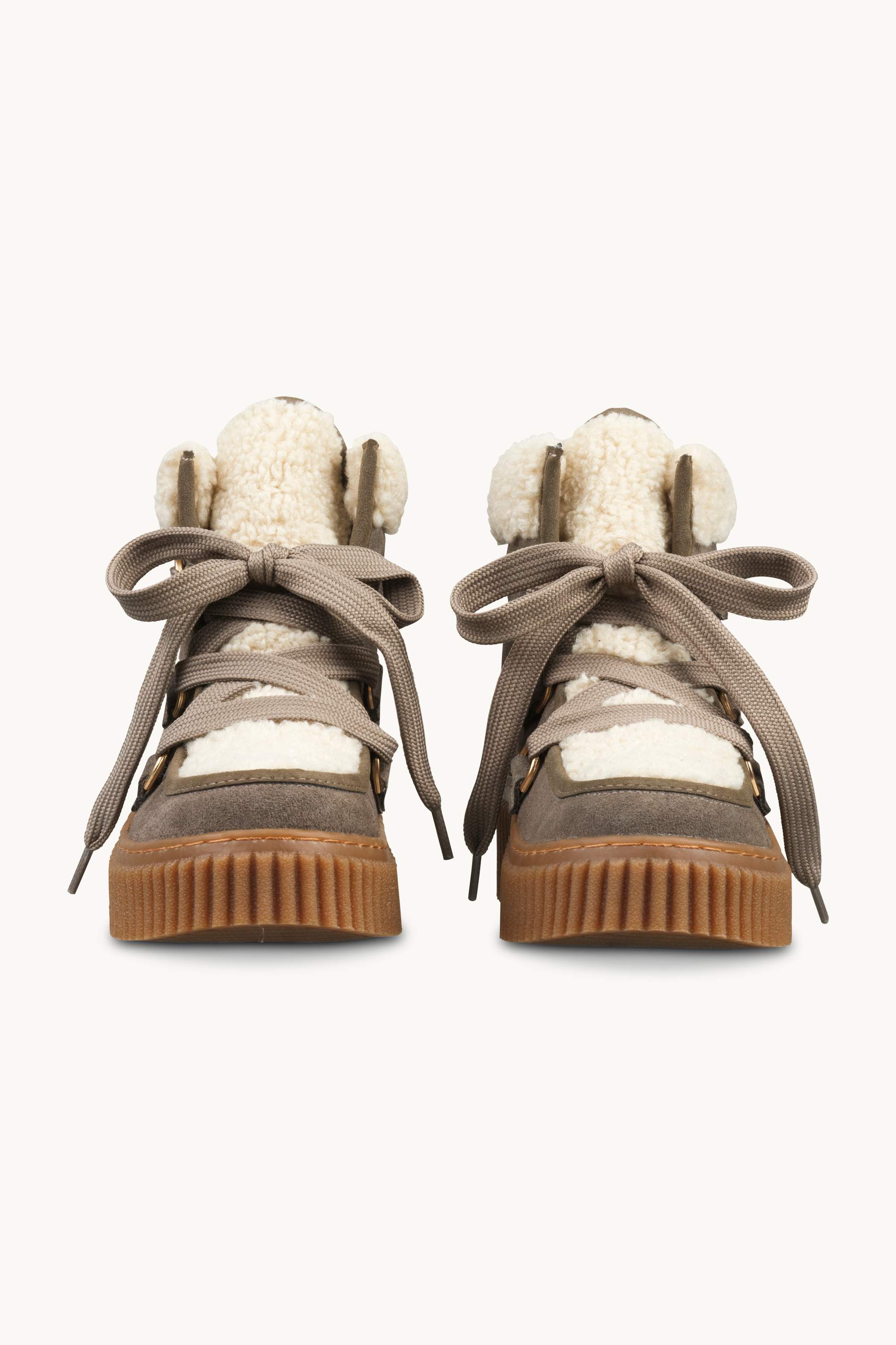 Suede Boots With Shoelaces - Falcon Clay