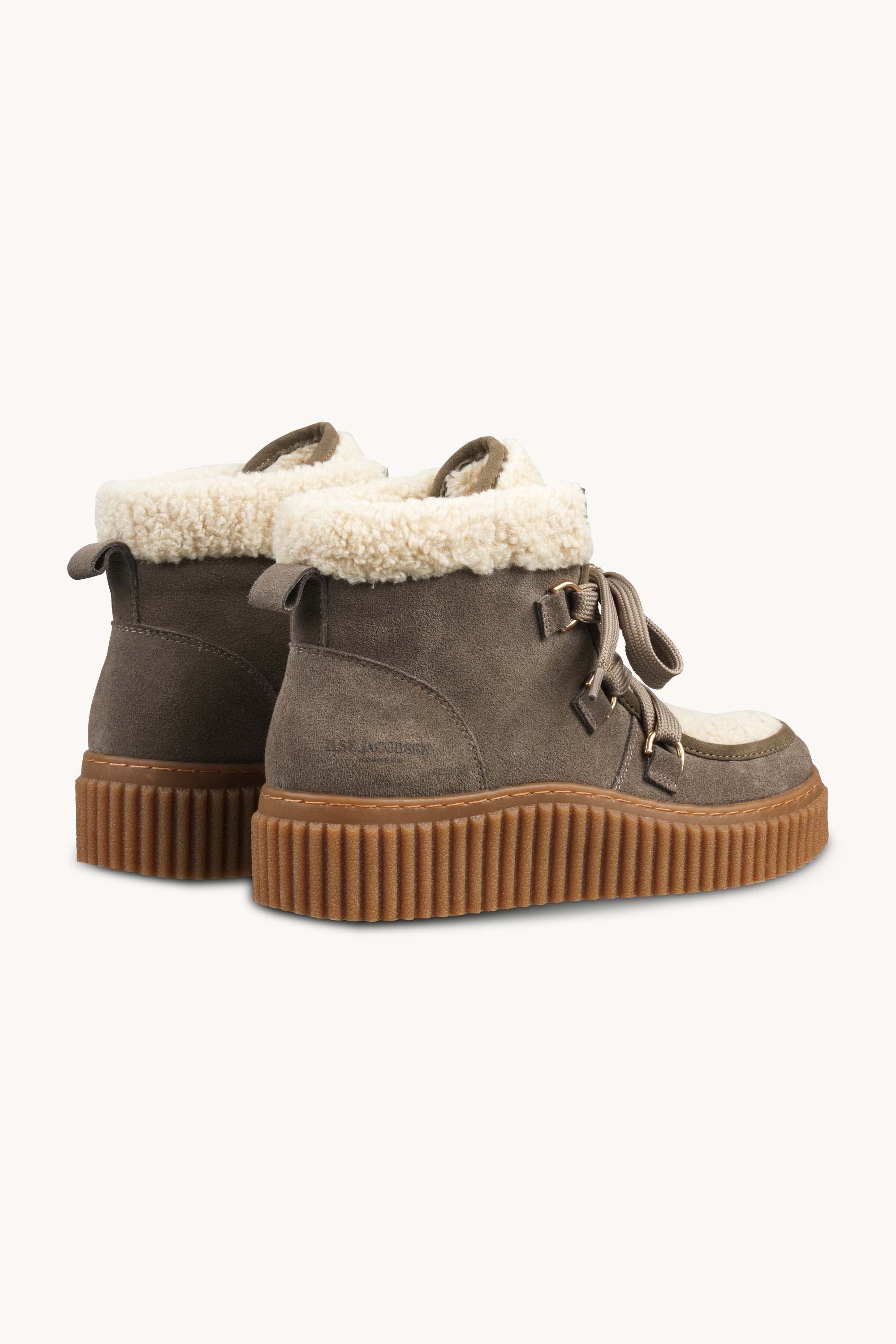 Suede Boots With Shoelaces - Falcon Clay