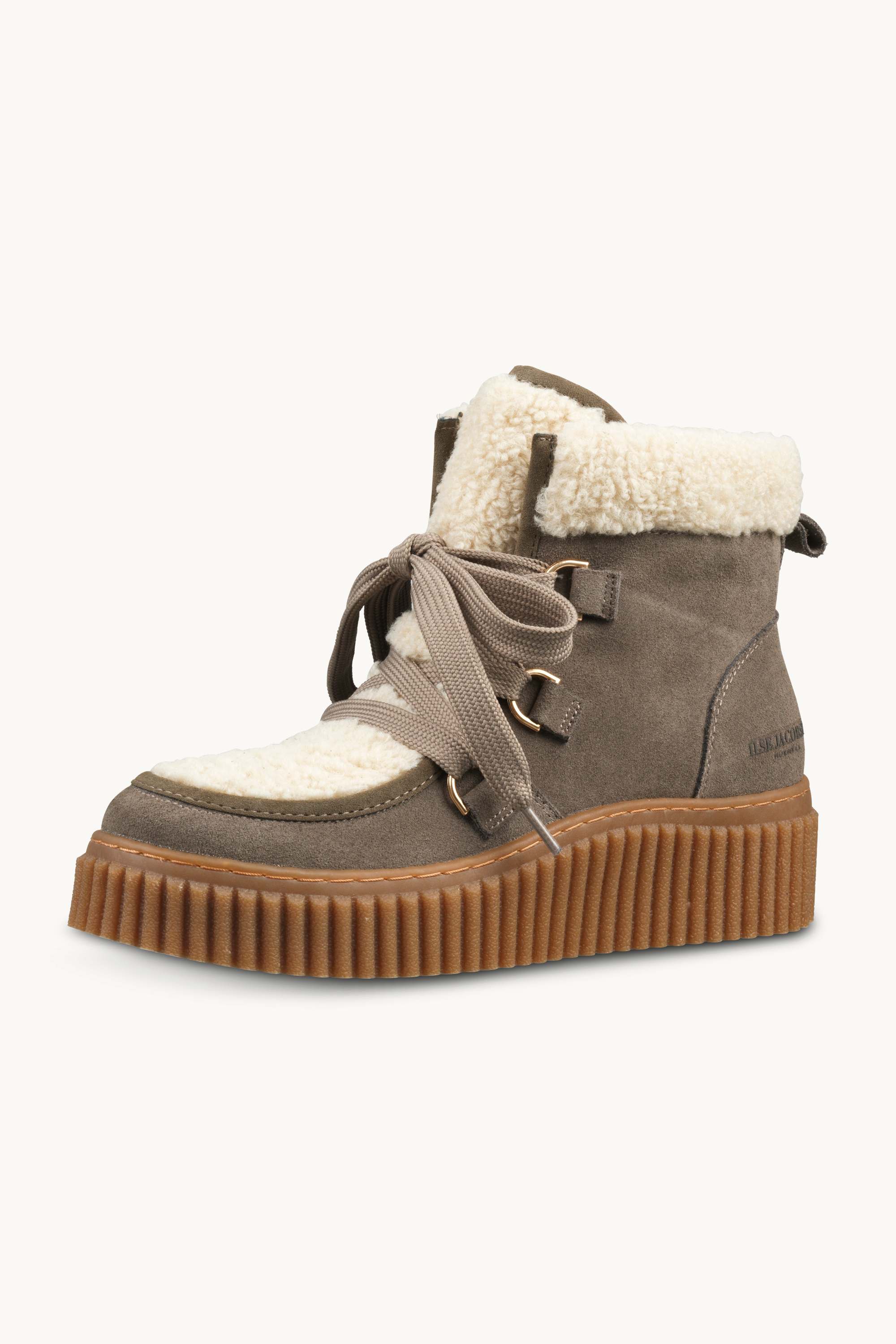 Suede Boots With Shoelaces - Falcon Clay