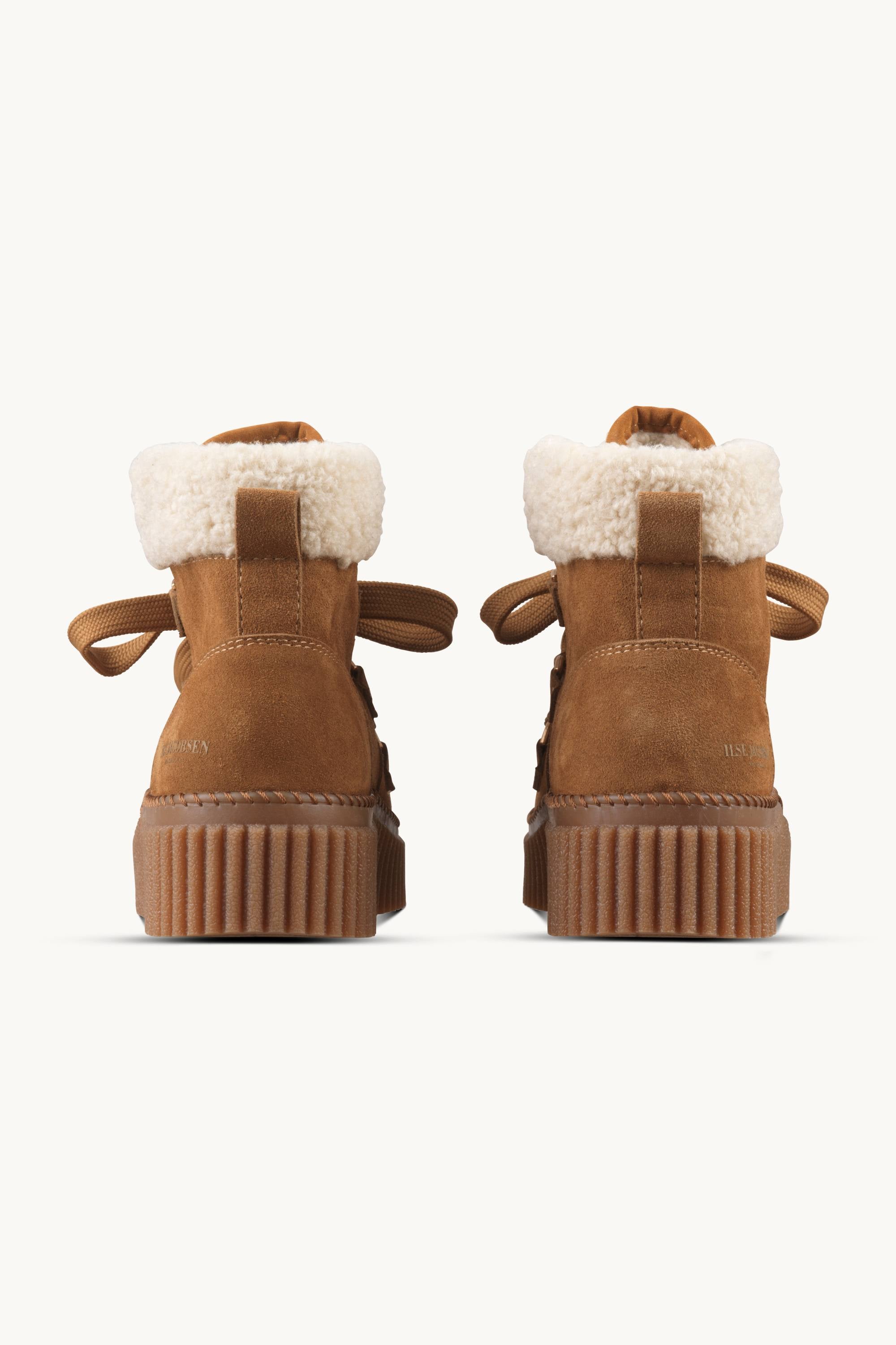 Suede Boots With Shoelaces - Cashew Clay