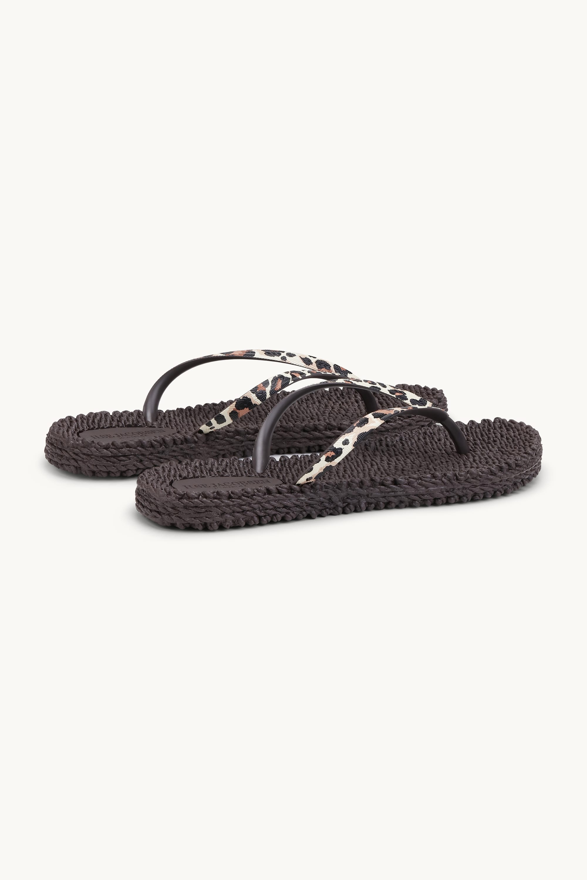 Flip Flops With Print - Brown Panthera Print