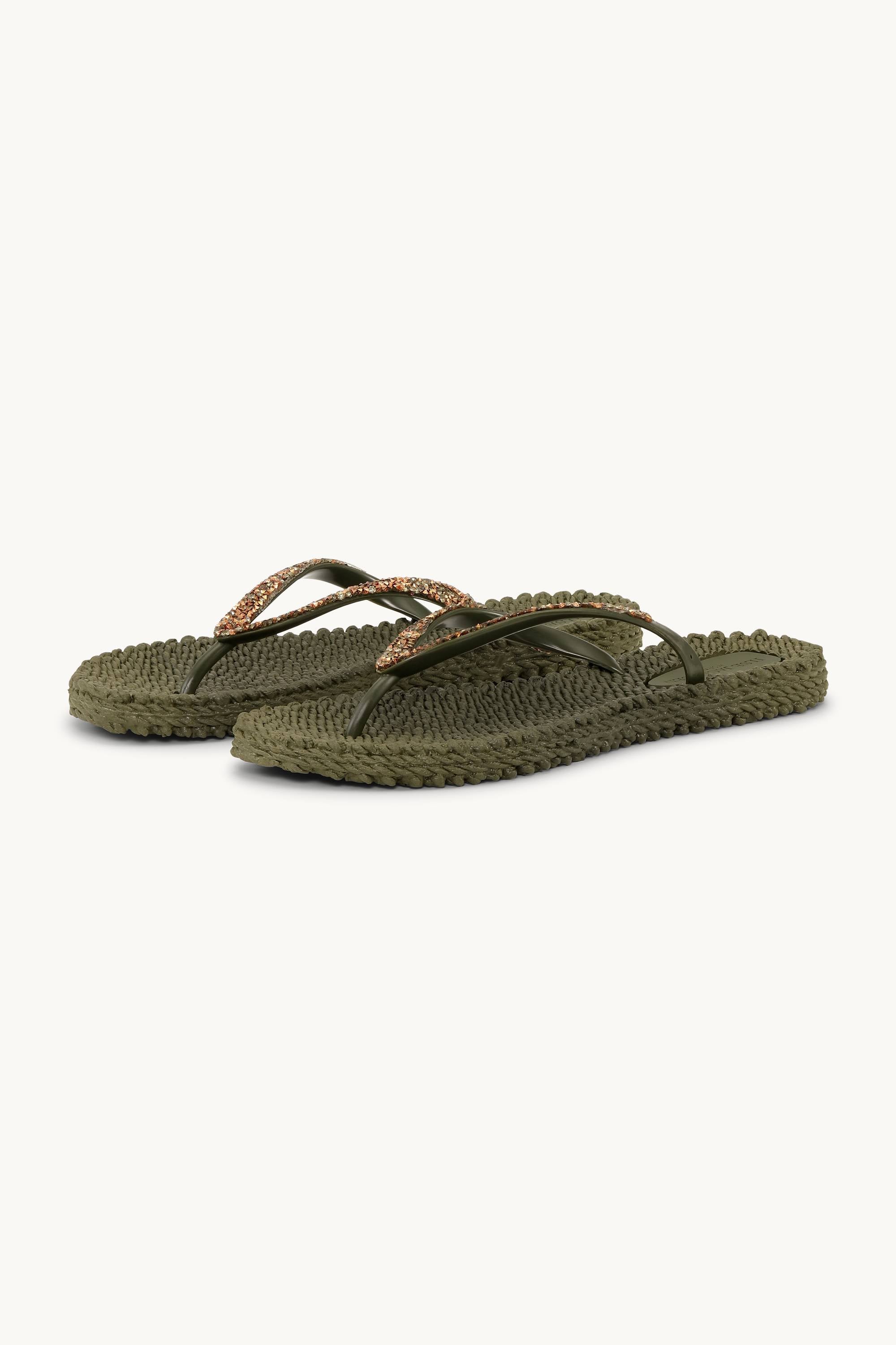 Flip Flops with Rhinestones - Army