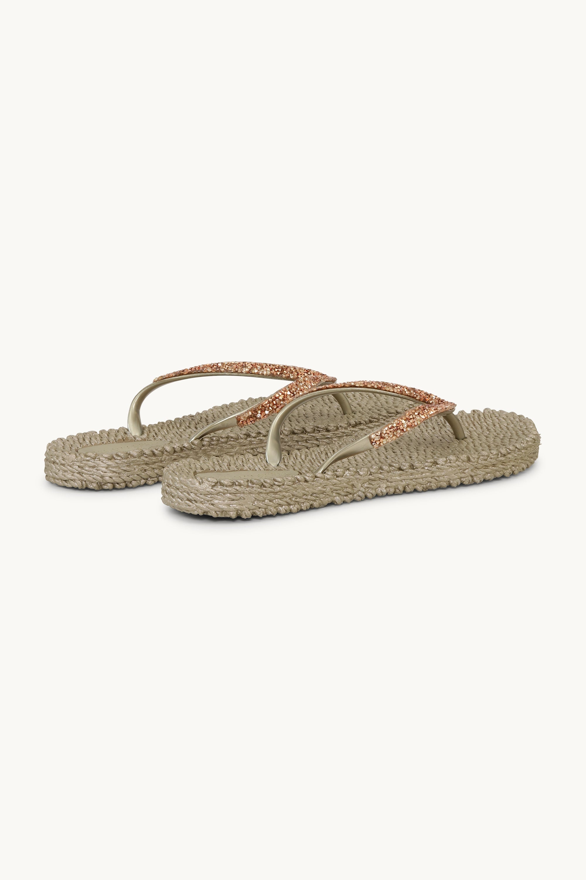 Flip Flops with Rhinestones - Platin