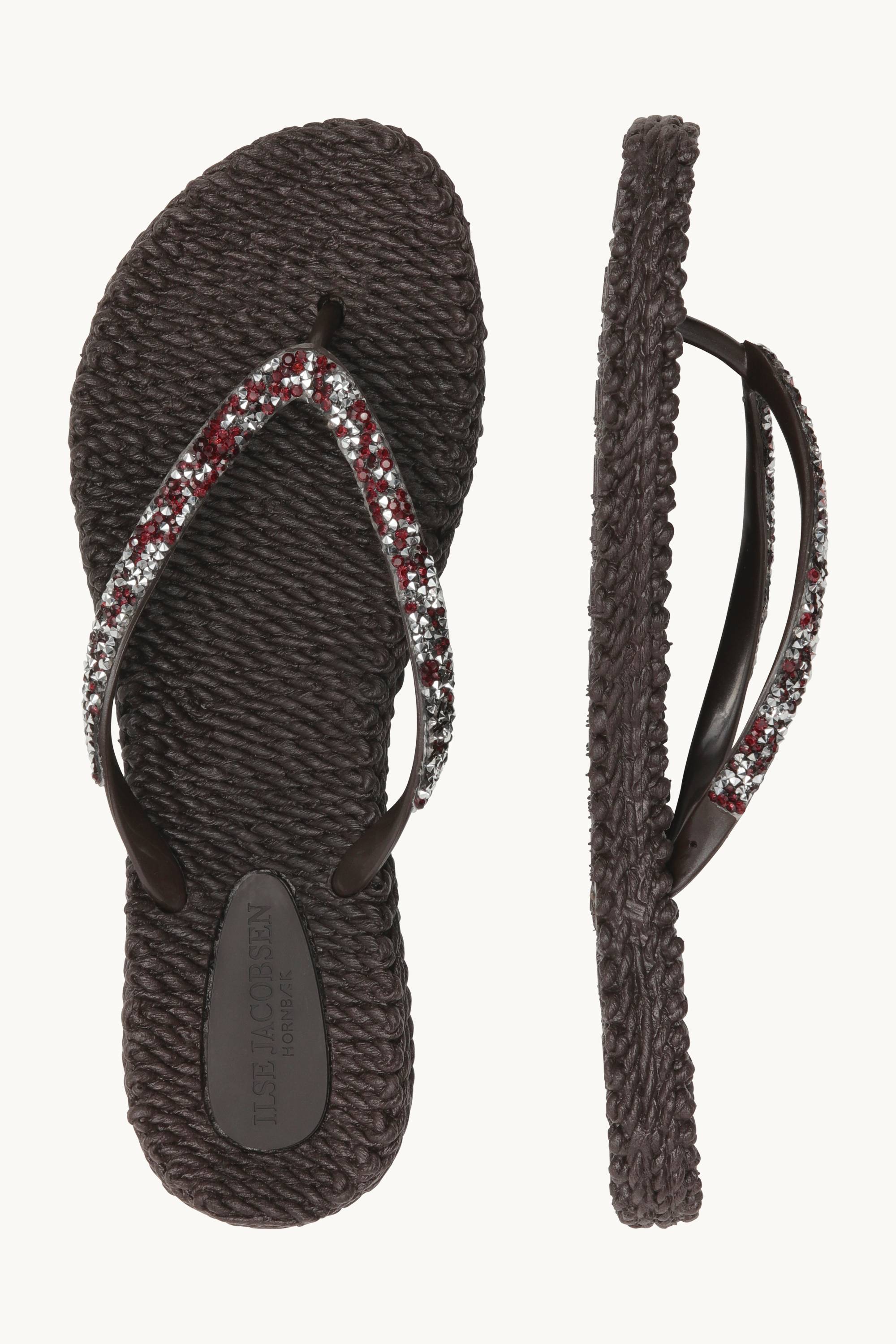 Flip Flops With Rhinestones - Prune