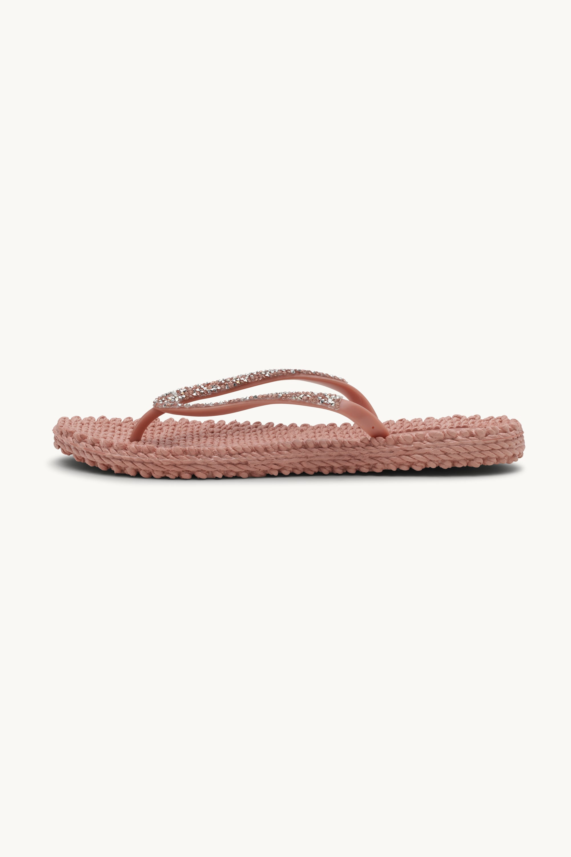 Flip Flops With Rhinestones - Misty Rose