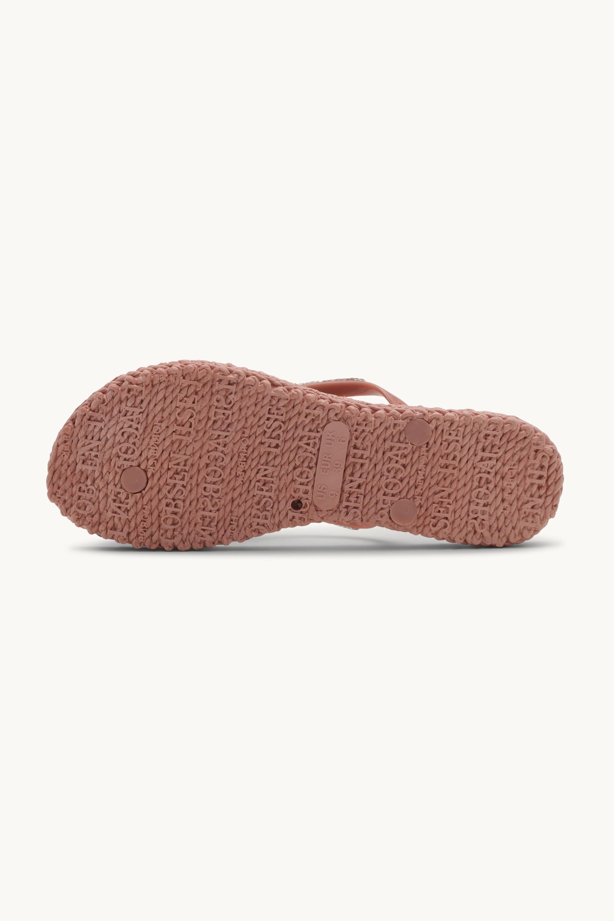 Flip Flops With Rhinestones - Misty Rose