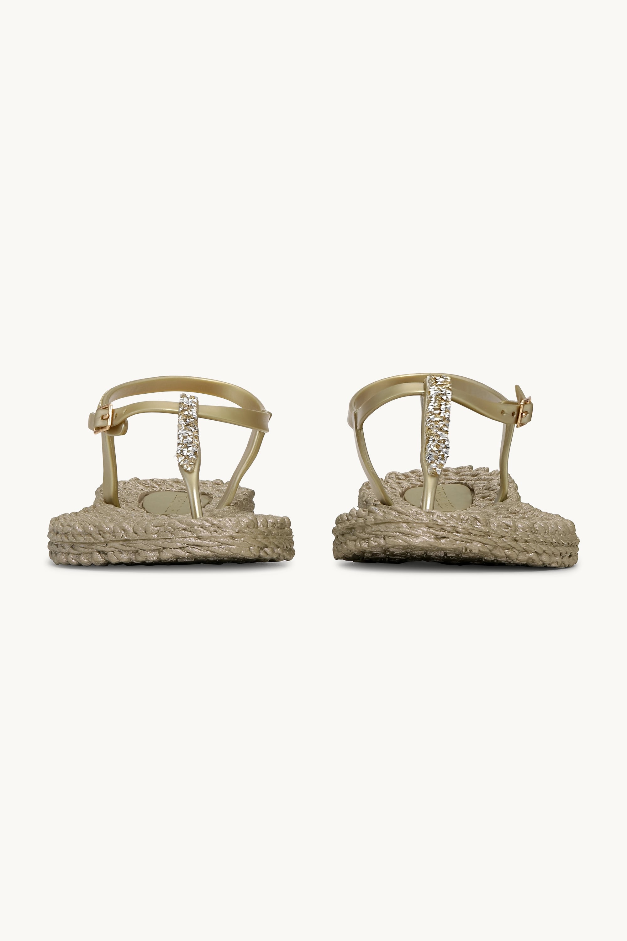 Flip Flops With Rhinestones - Platin