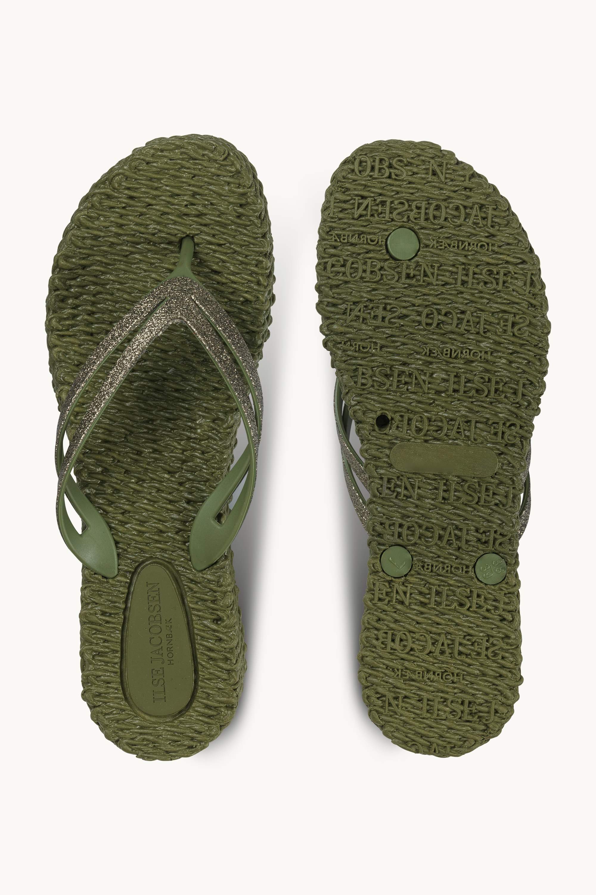 Platform Flip-flops Glitter - Sphagnum
