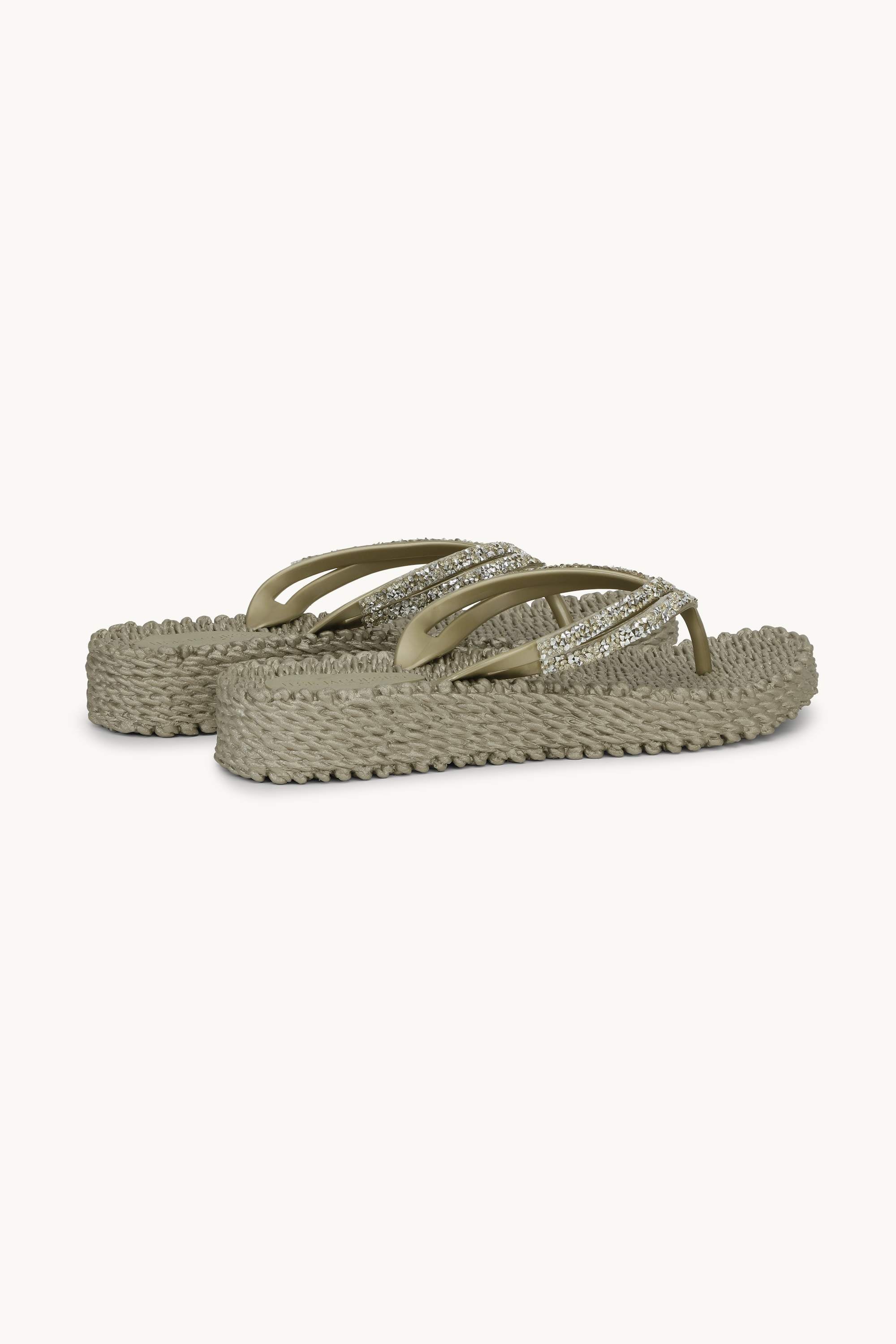 Platform Flip-flops Glitrende Steiner - Platin
