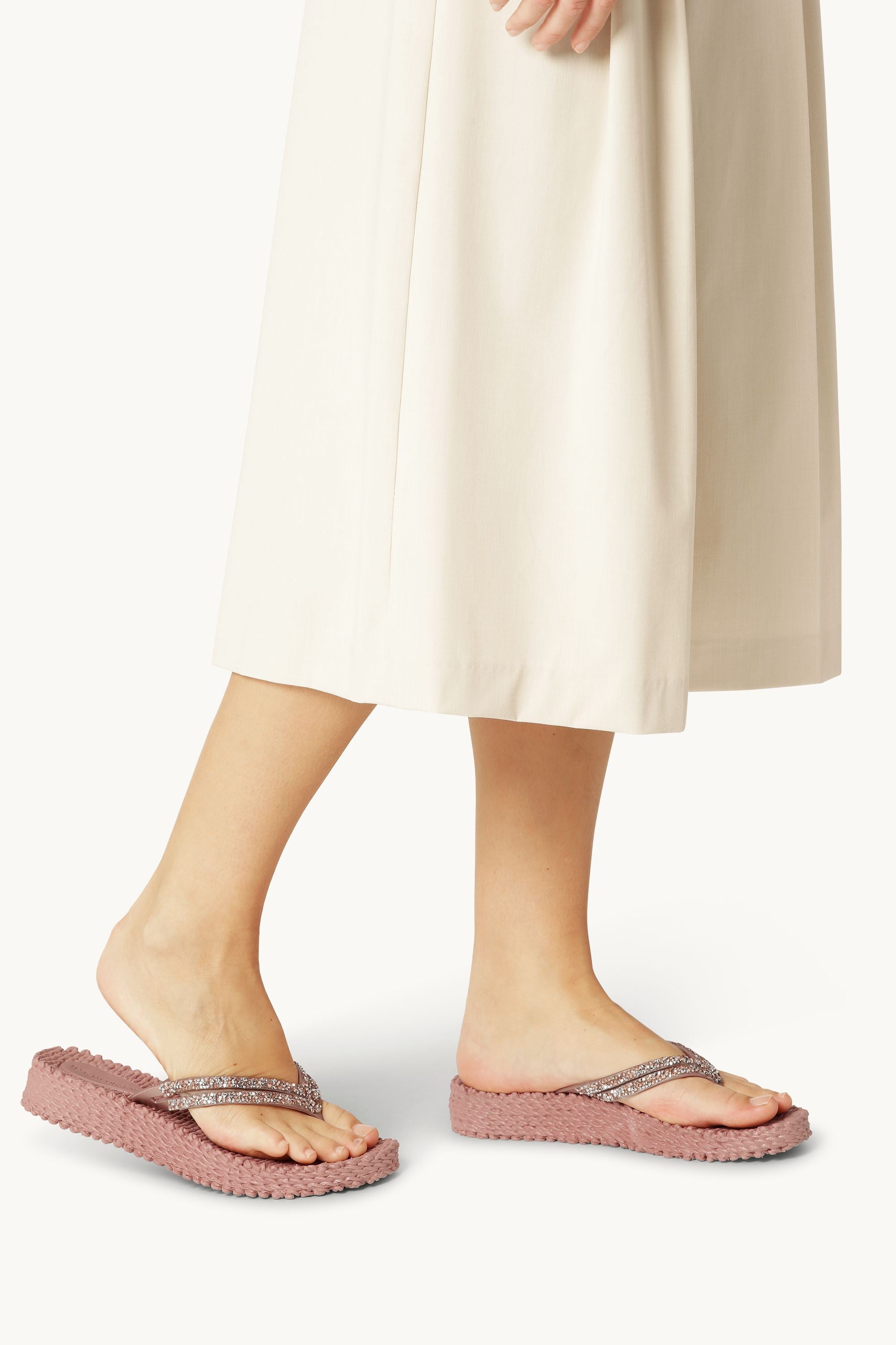 Platform Flip-flops Glitrende Steiner - Misty Rose