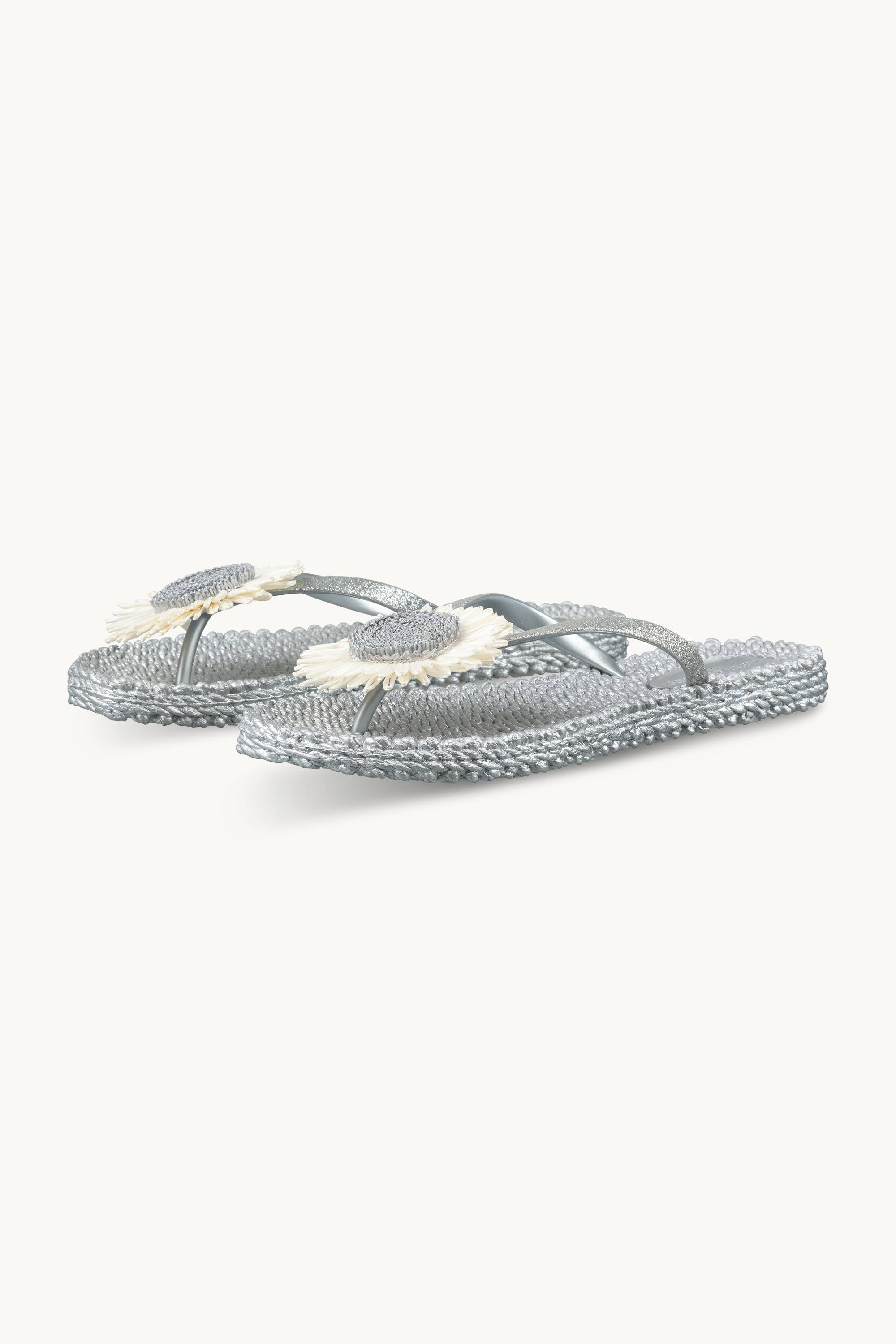 Flip-flops Blomst - Silver