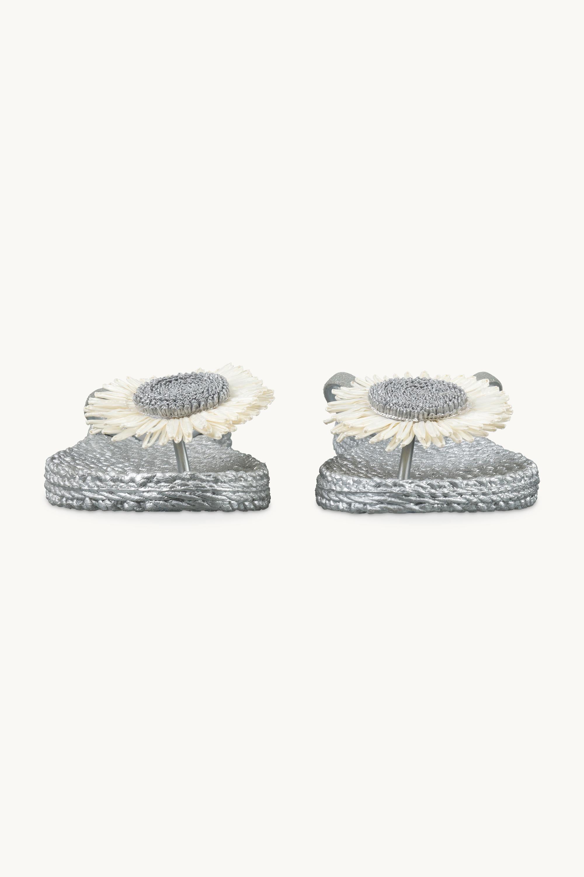 Flip-flops Blomst - Silver