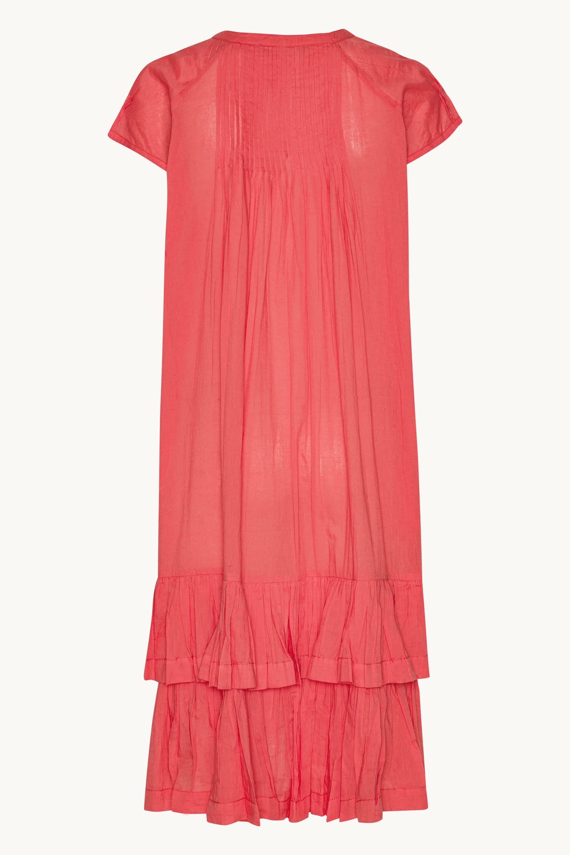 Lang Kjole med Korte Ermer - Spiced Coral