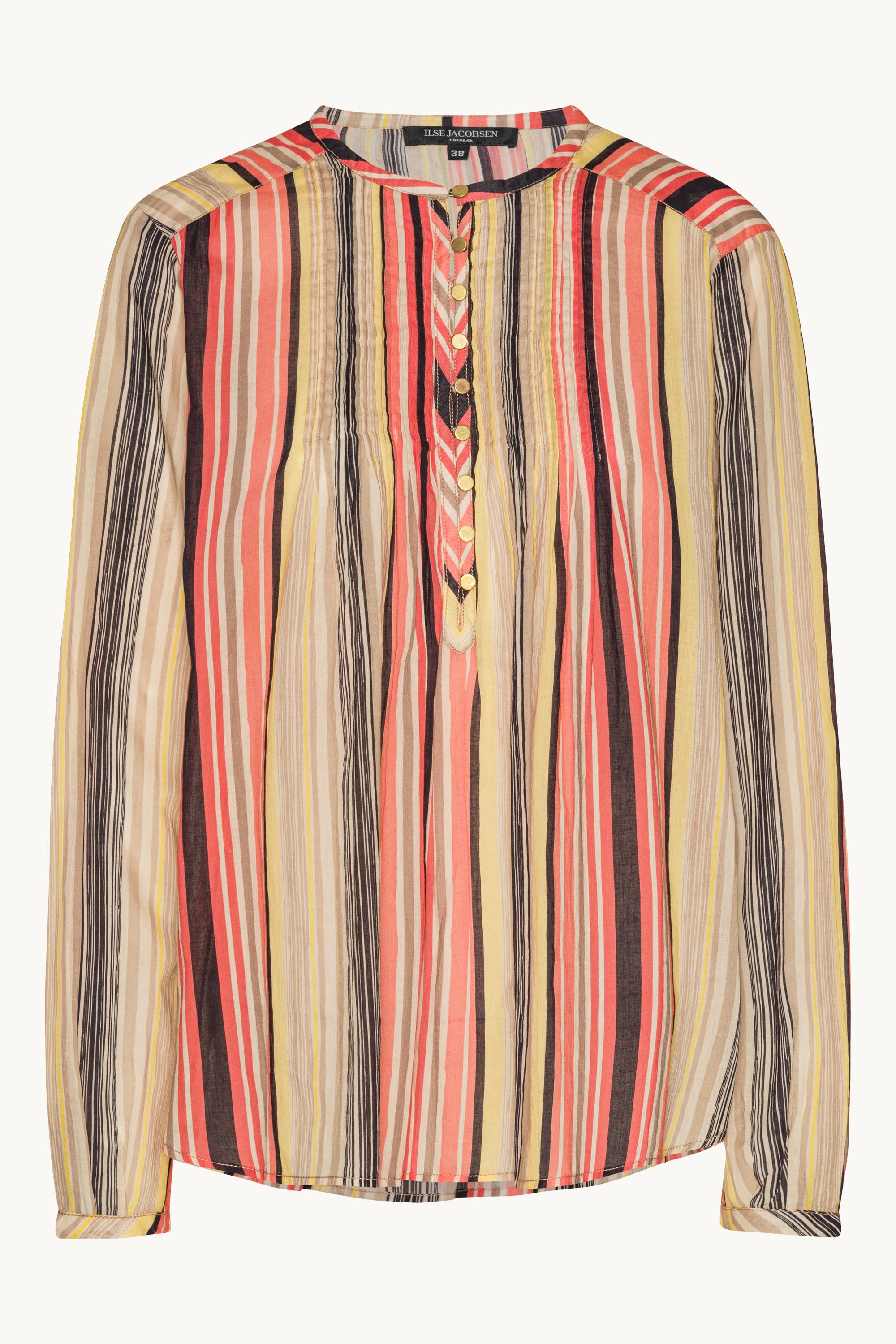 Skjorte med Lange Ermer Pintuck - Red Organic Stripe