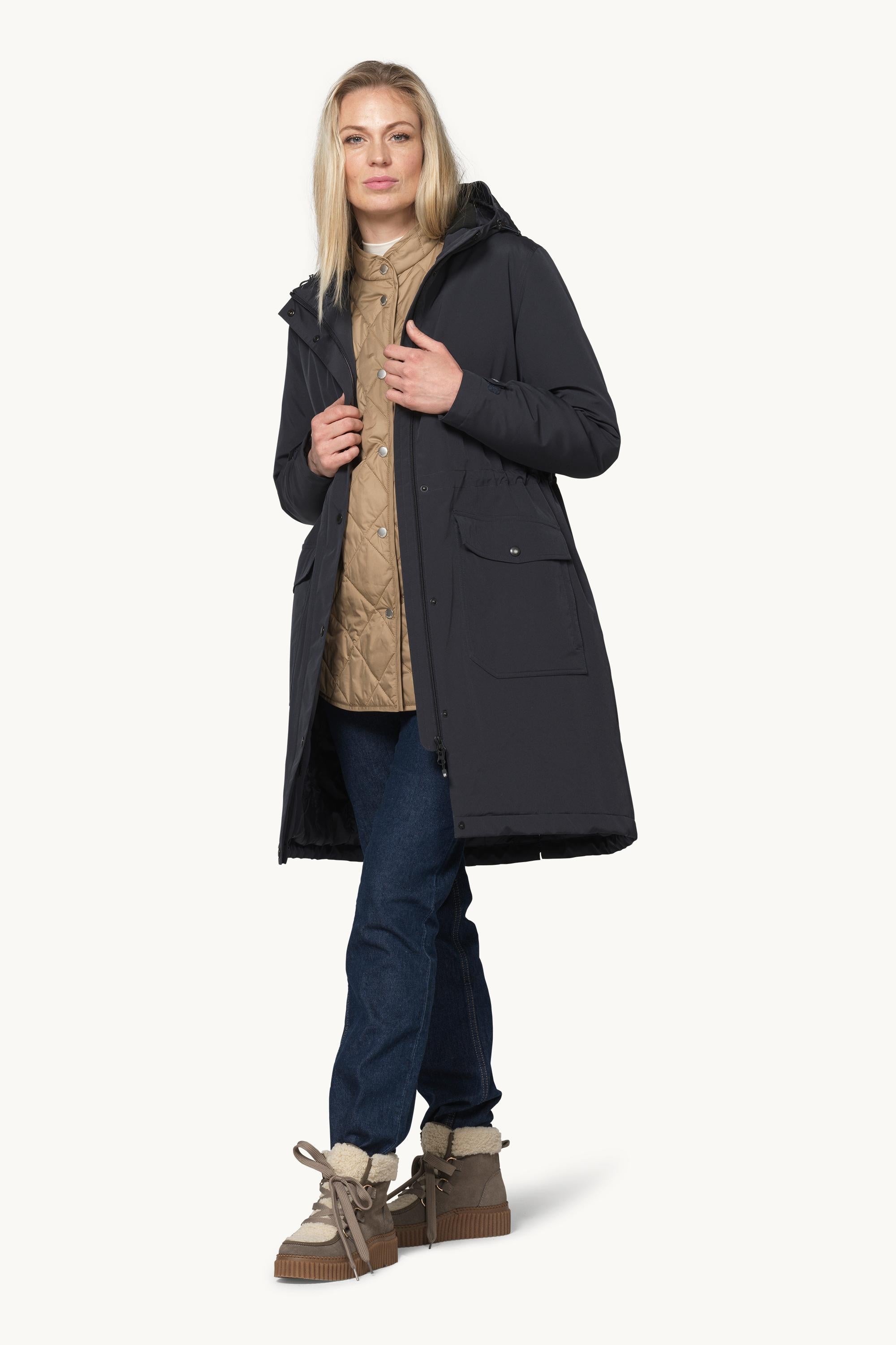 Padded Raincoat - Black