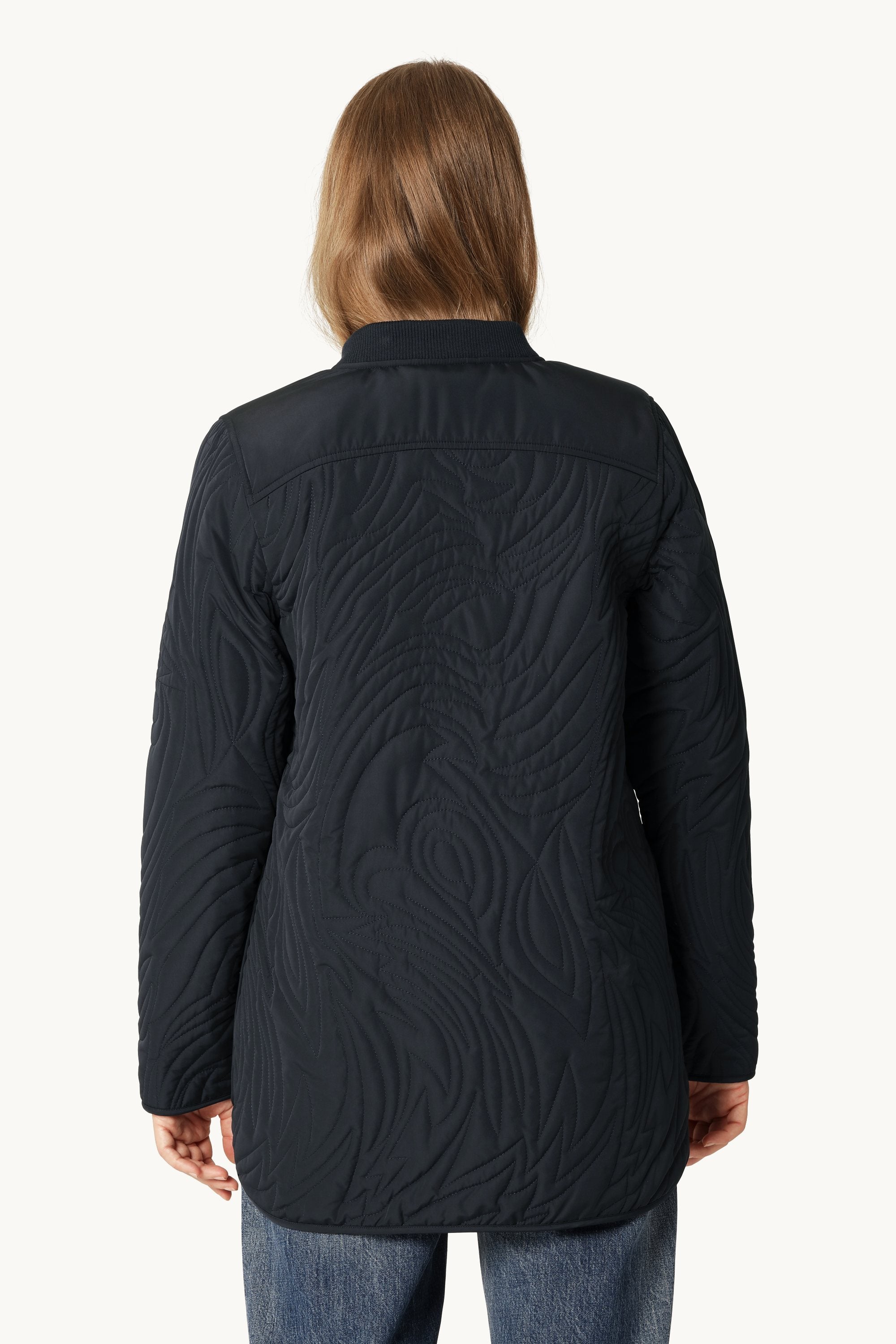 Kort Quiltet Jakke - Dark Indigo