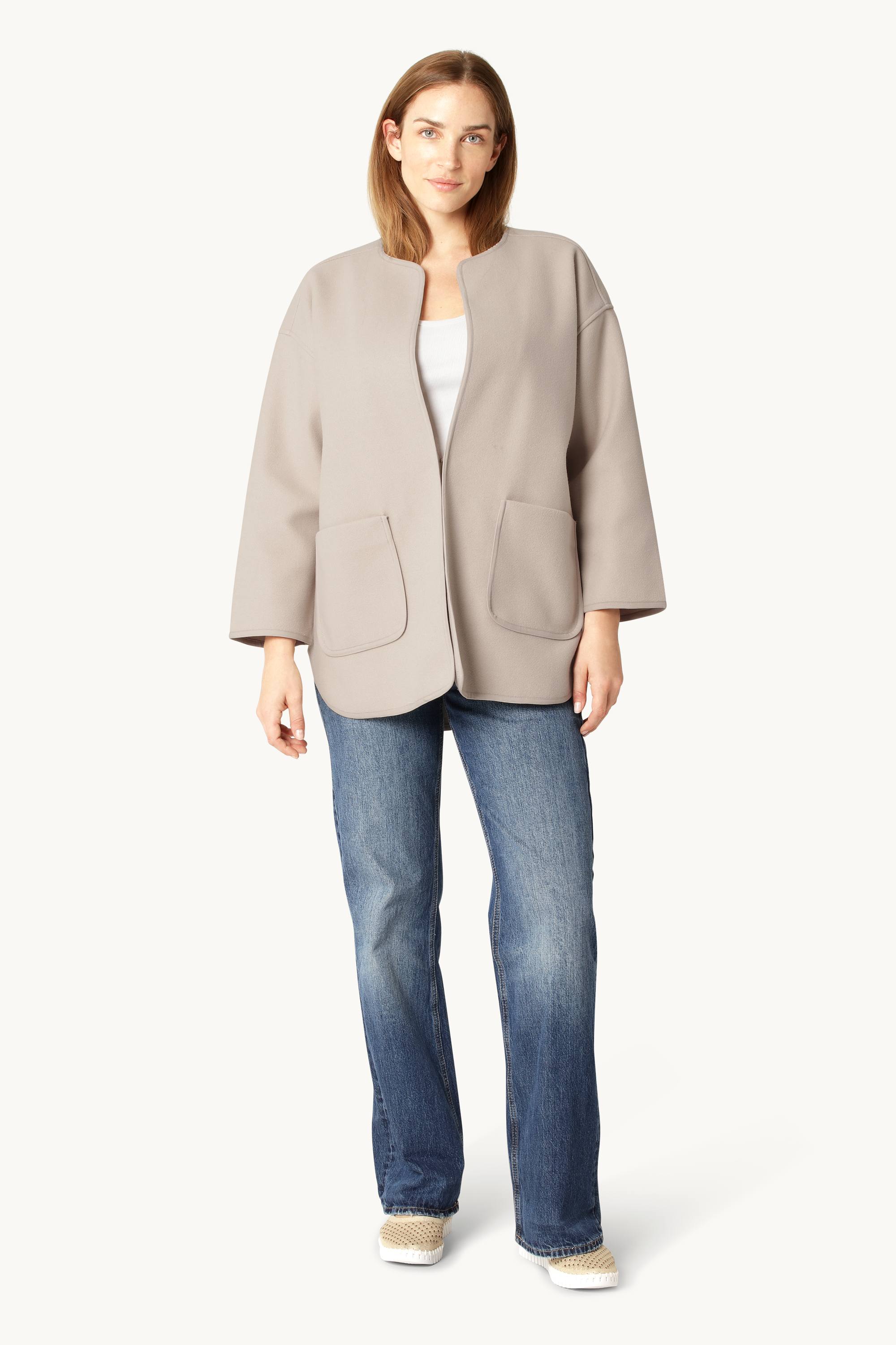 Følt Casual Jakke - White Pepper