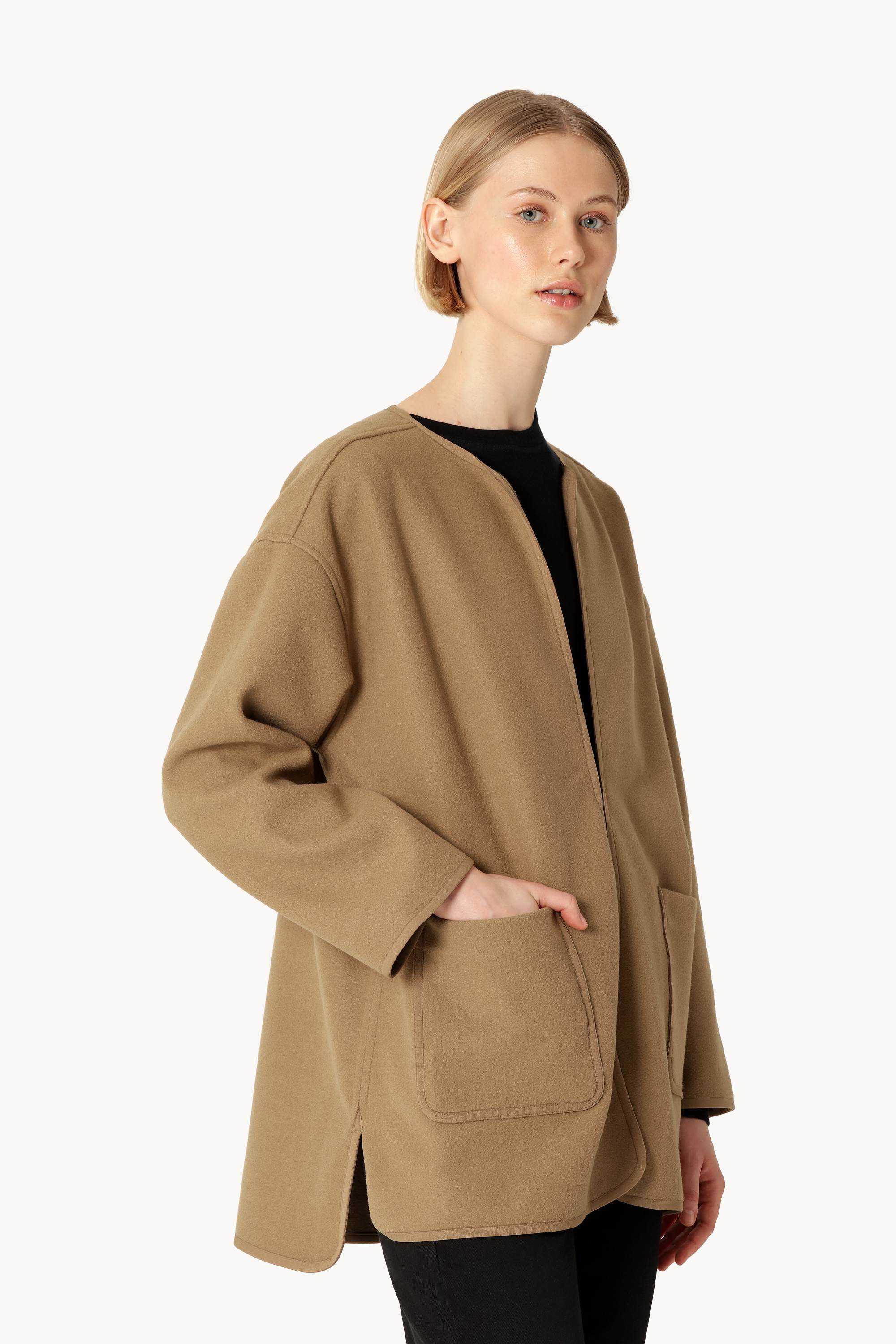Følt Casual Jakke - Mocca