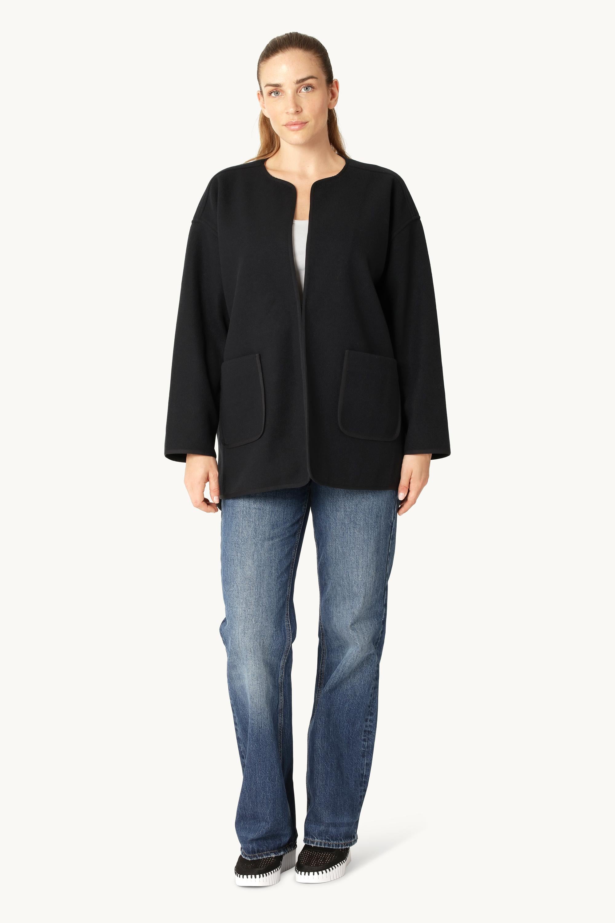 Følt Casual Jakke - Dark Indigo