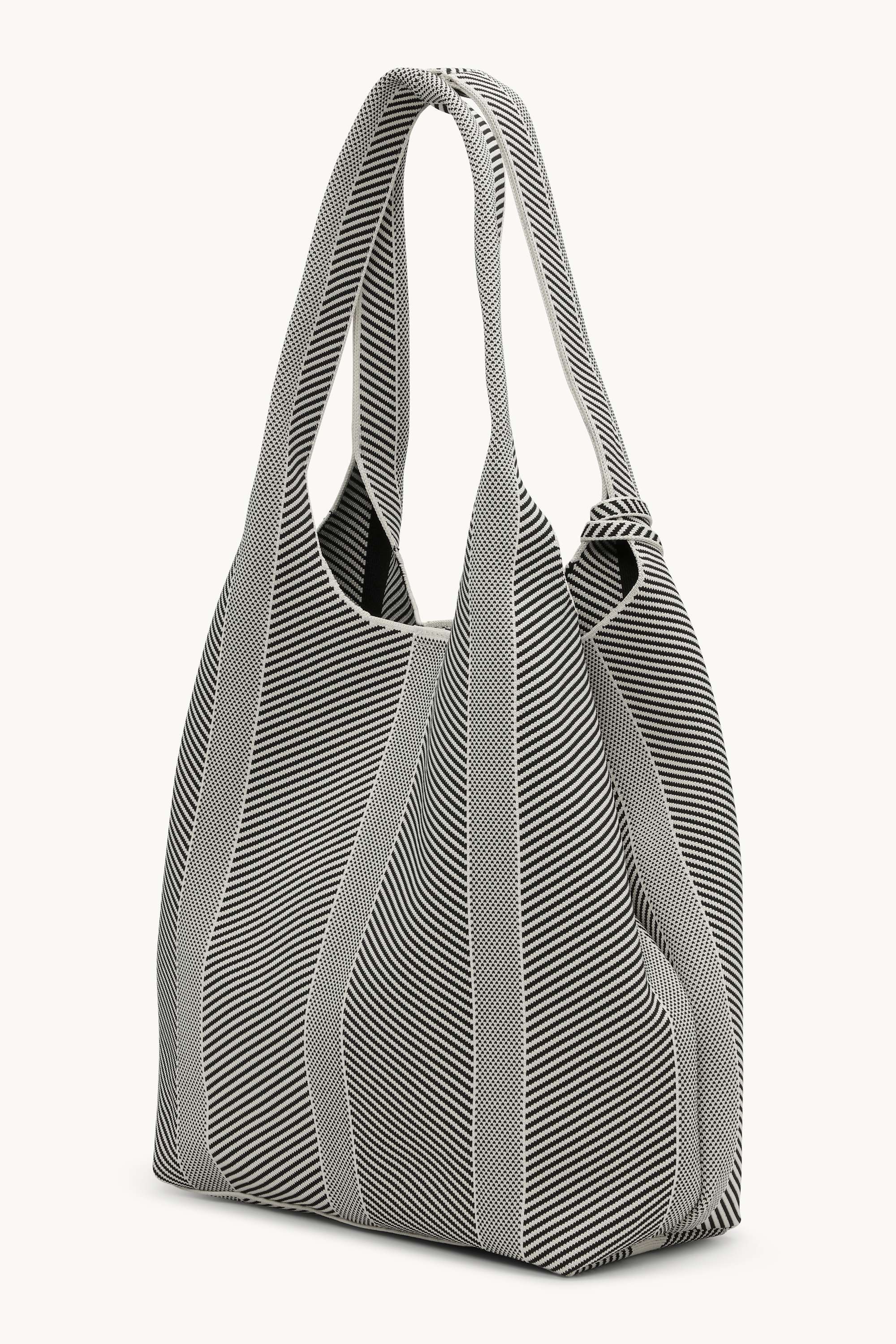 Knitted Bag - Milk Creme Black