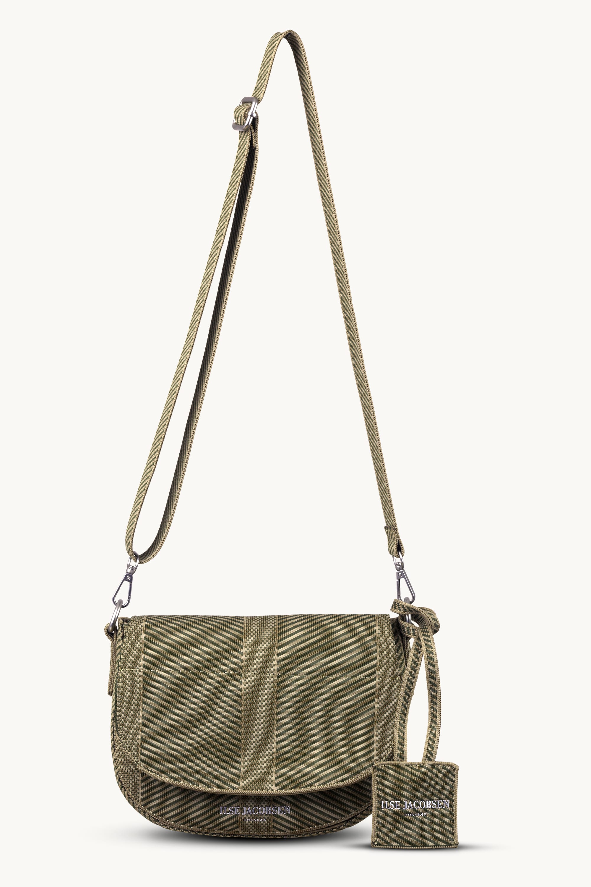 Knitted Crossbody Bag - Greige Dark Olive