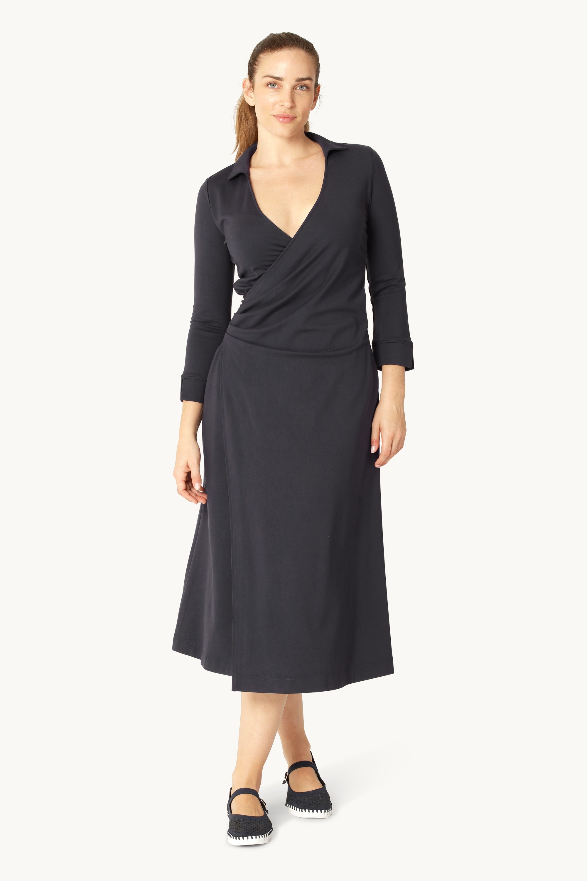 Kjole med Lange Ermer og Legg - Dark Indigo