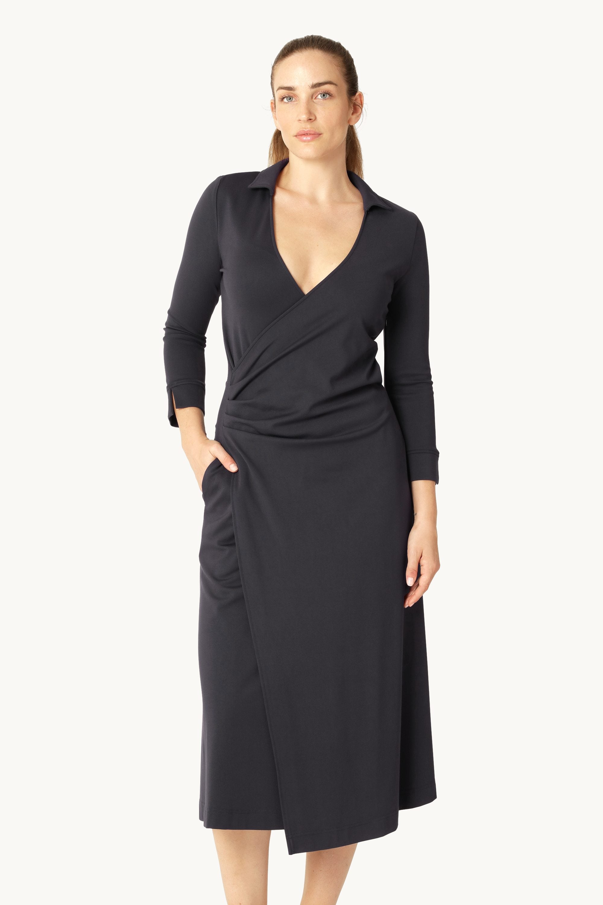 Kjole med Lange Ermer og Legg - Dark Indigo