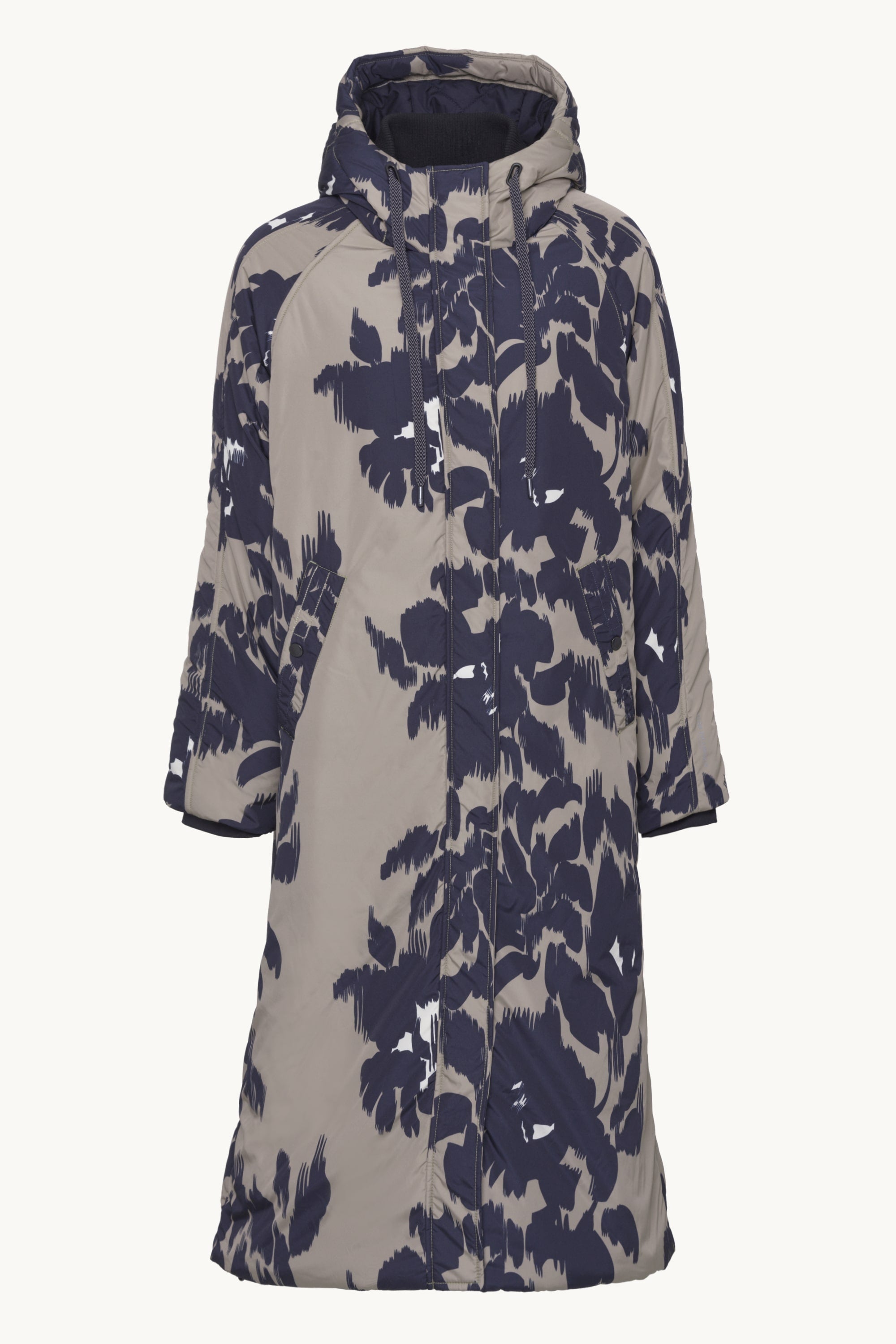 Long Padded Coat - Floral Decors
