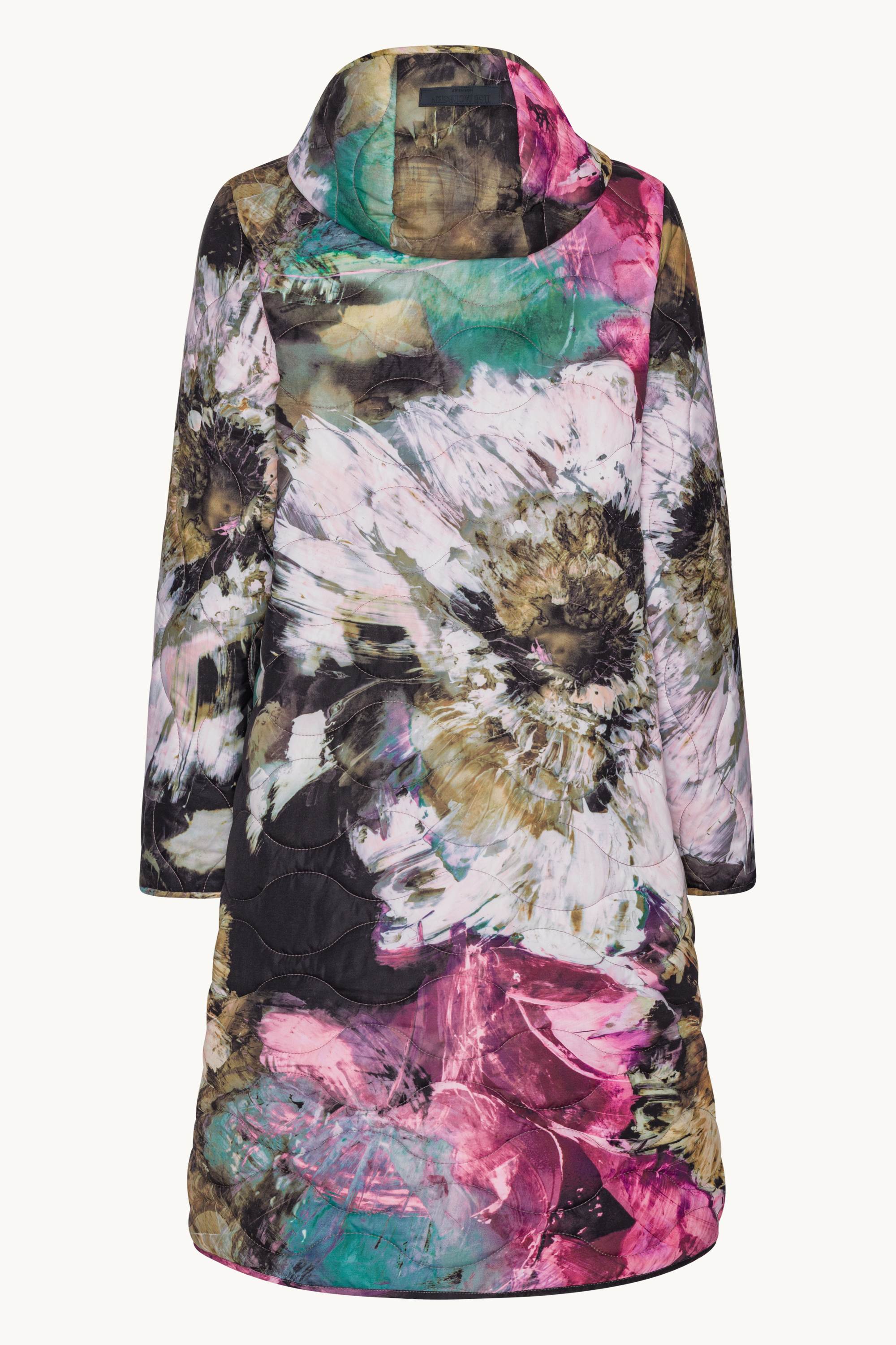 Lang Quiltet Jakke - Artistic Flower Print