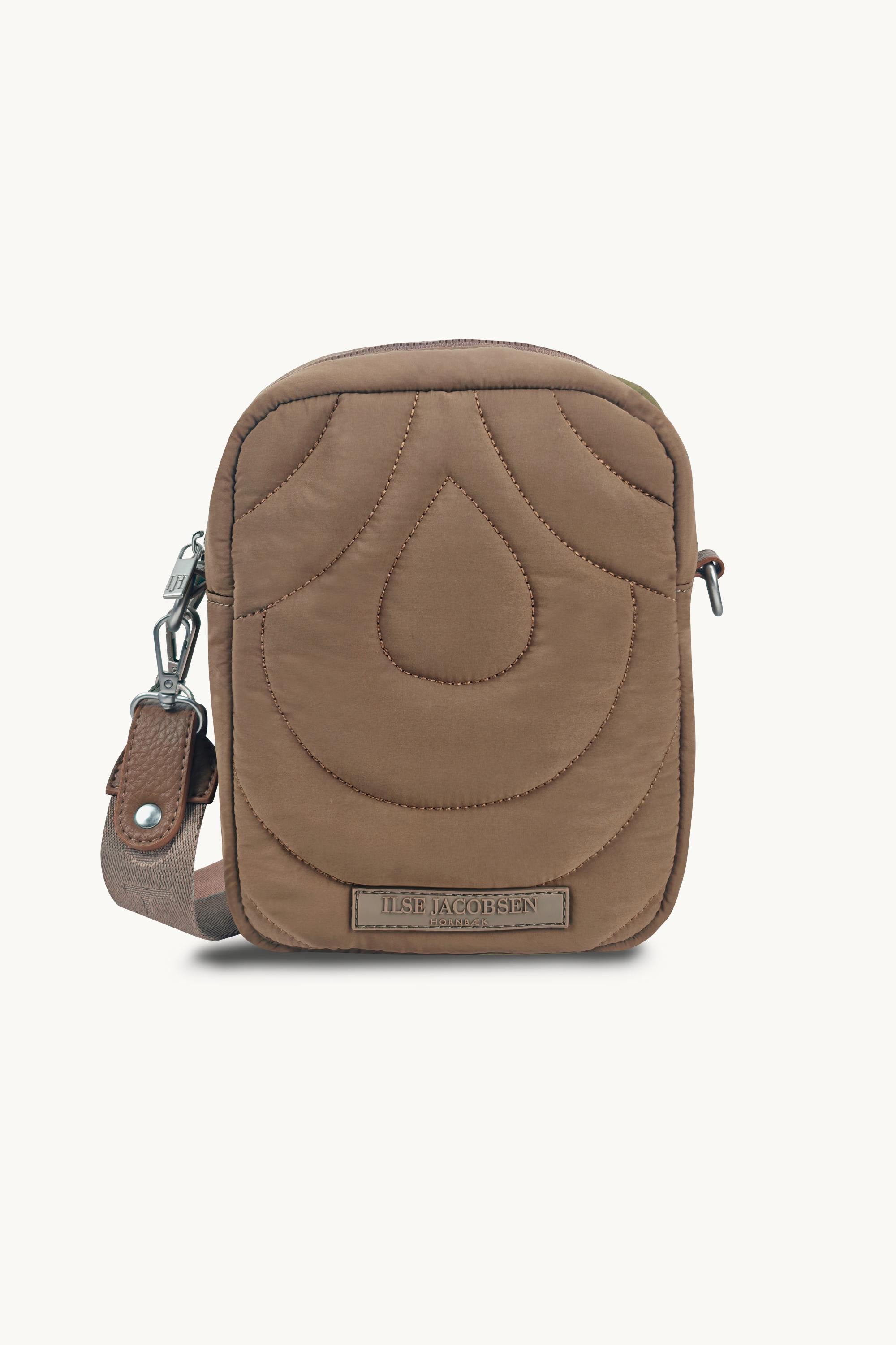 Liten Quiltet Crossbody-veske - Sepia Tint