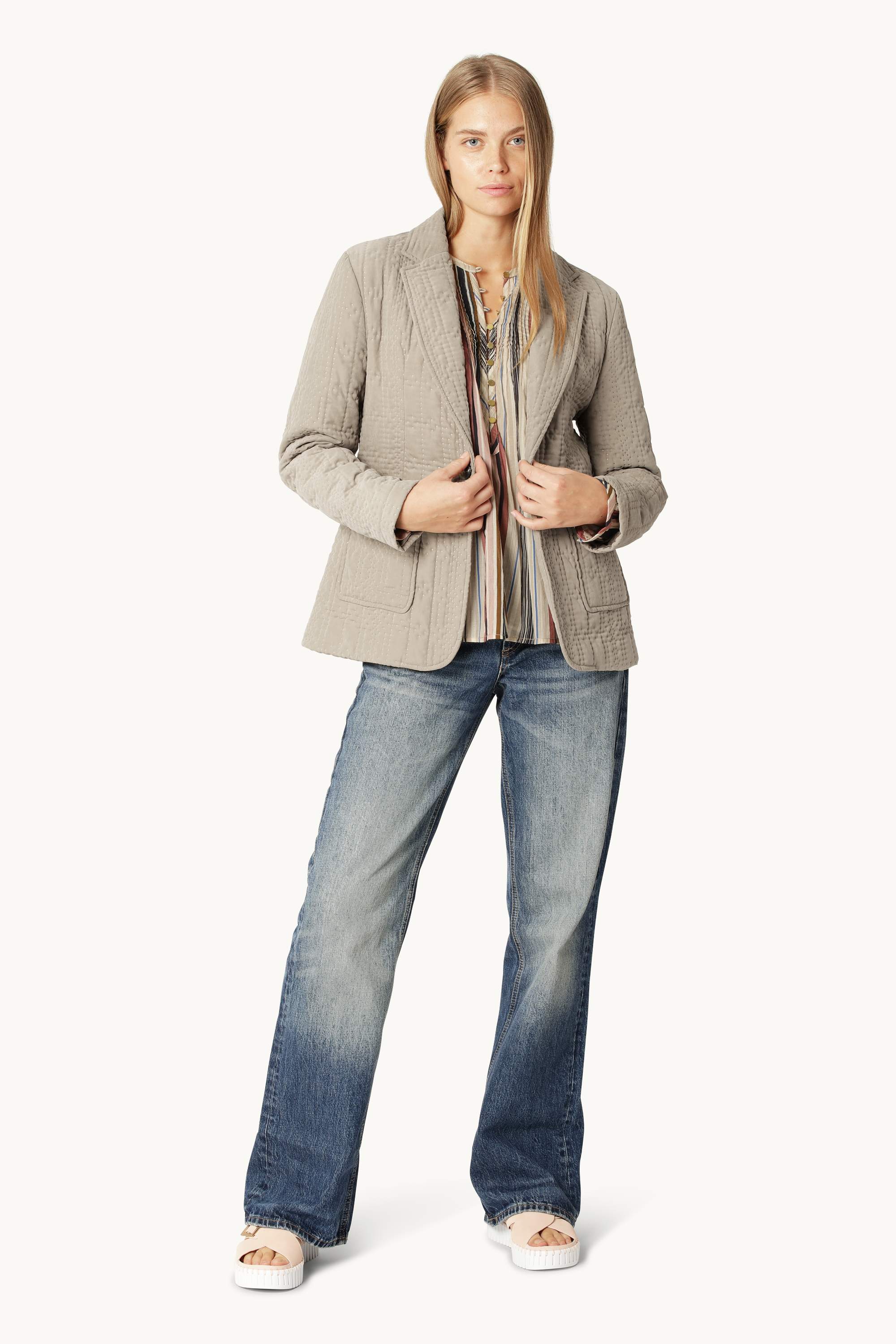 Quiltet Blazer - Greige