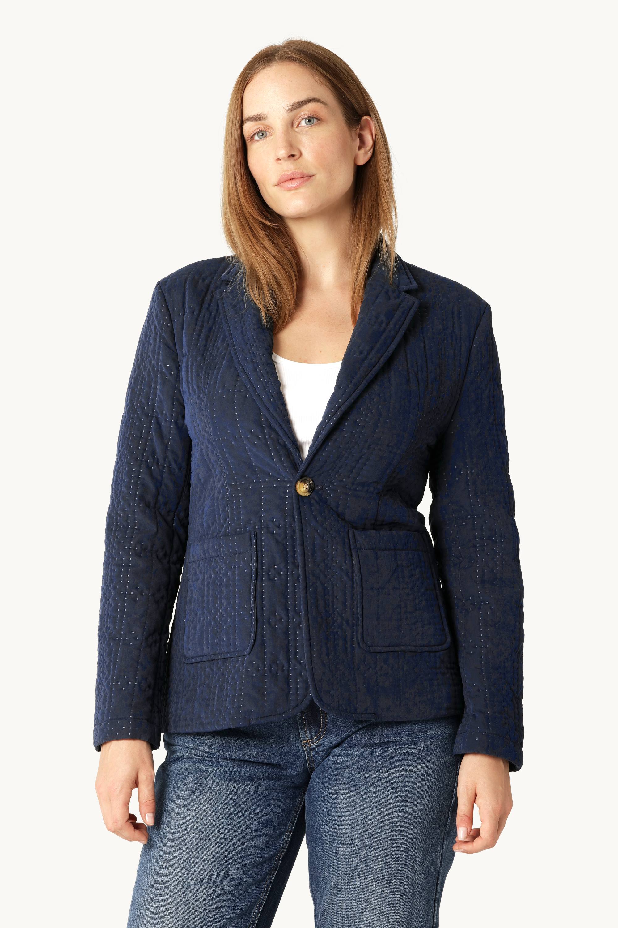 Quiltet Blazer - Dark Indigo