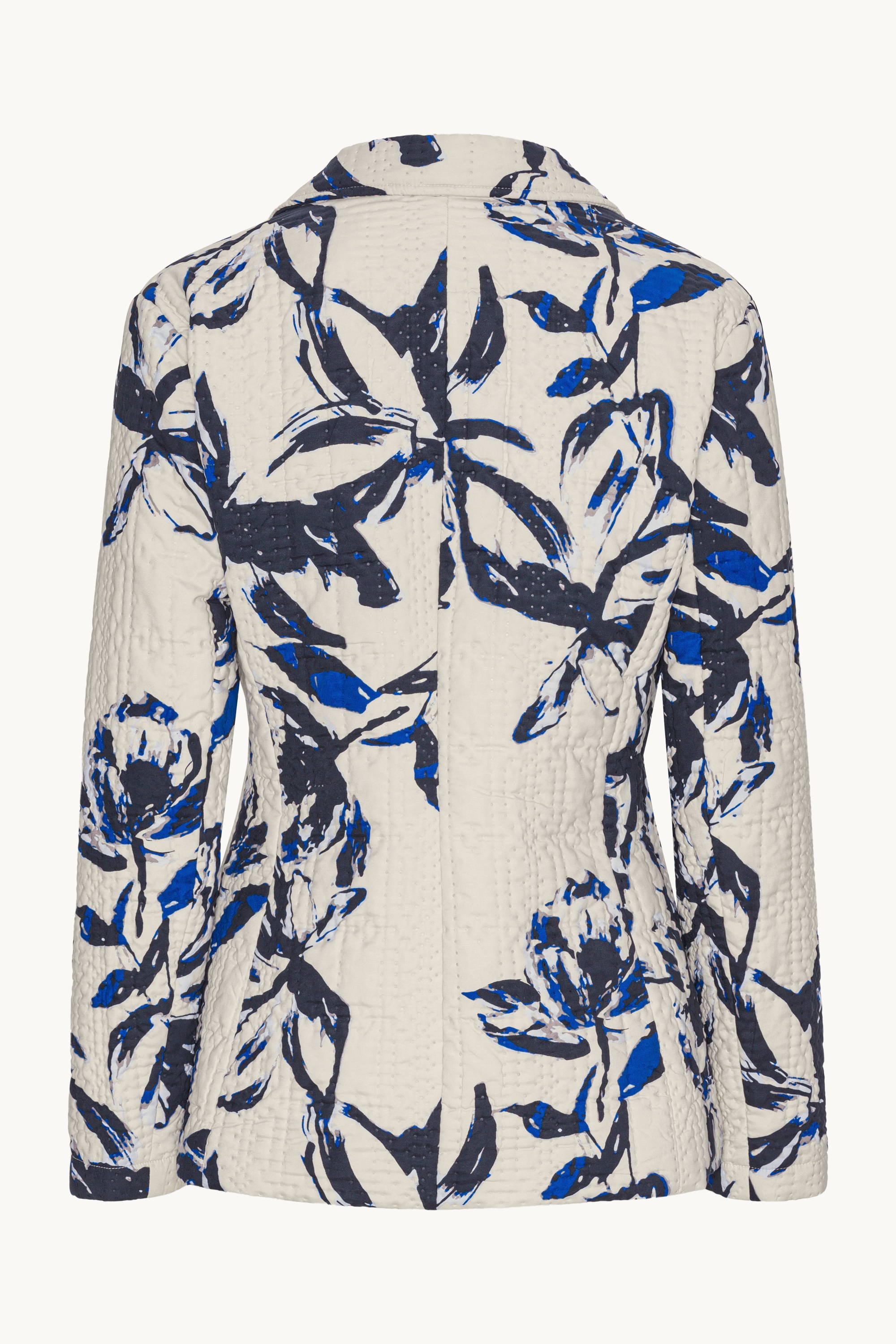 Quiltet Blazer - Beige Artsy Stroke Flower