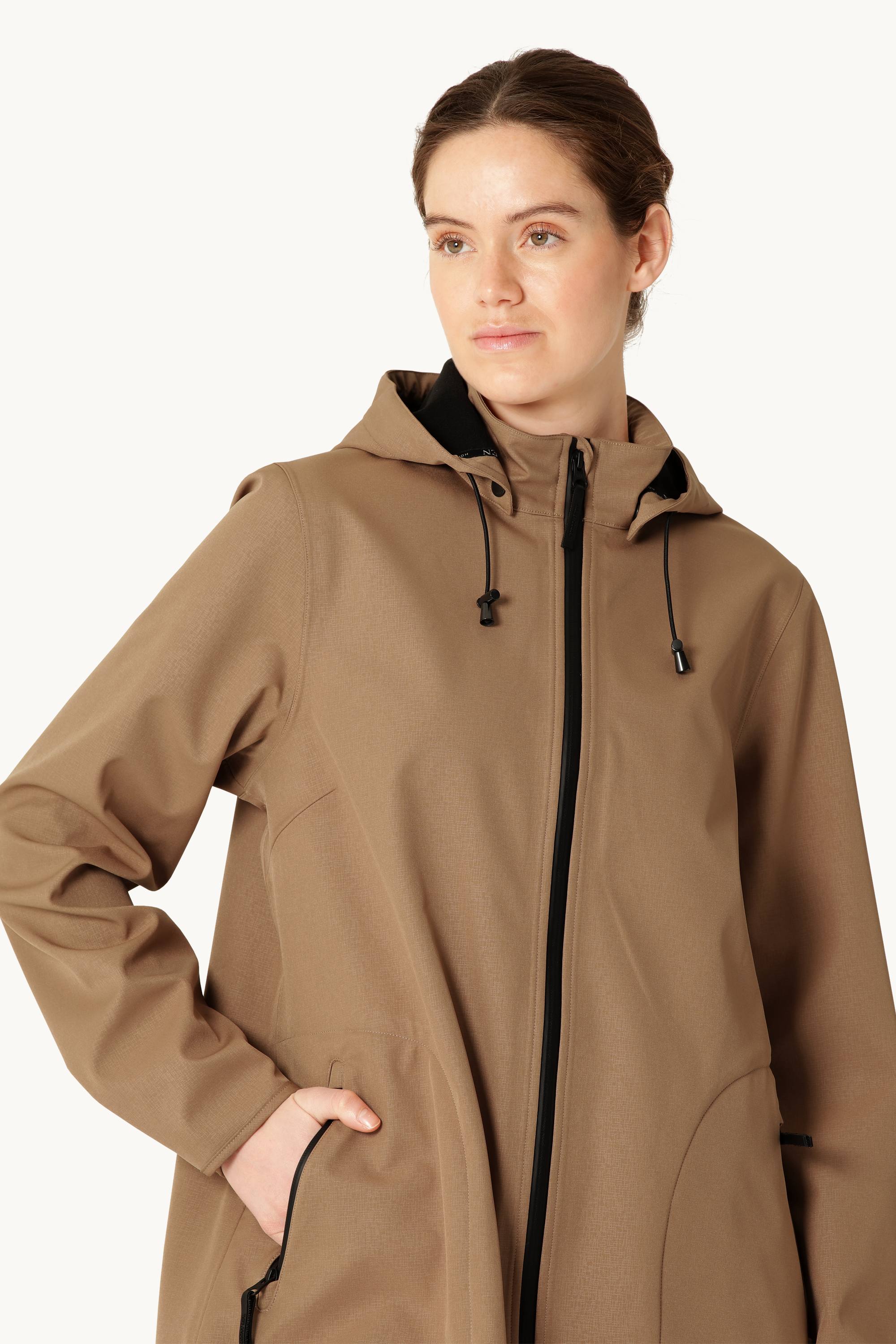 Softshell Regnjakke A-fasong - Mocca