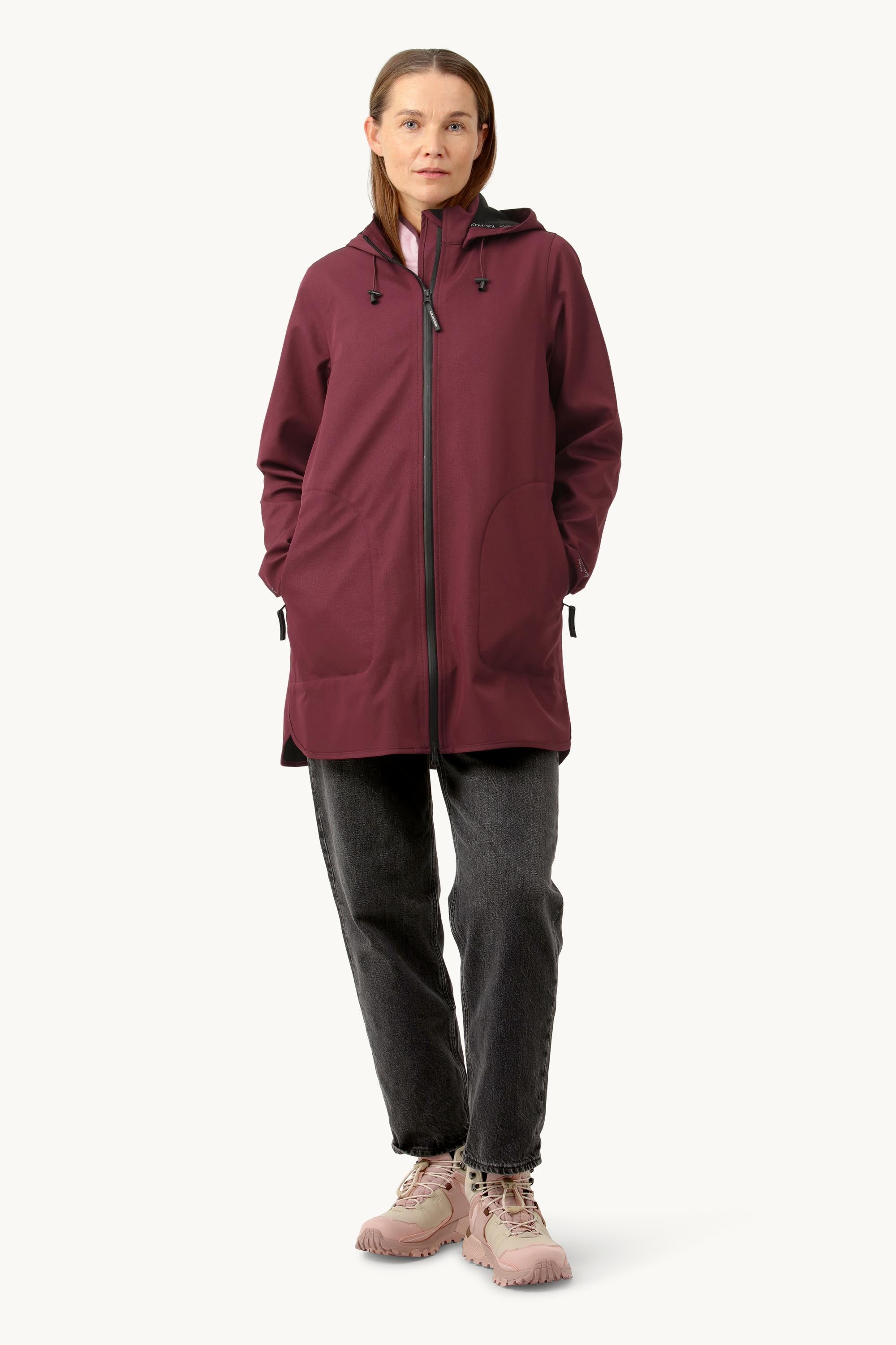 Softshell Regnjakke A-fasong - Maroon Banner