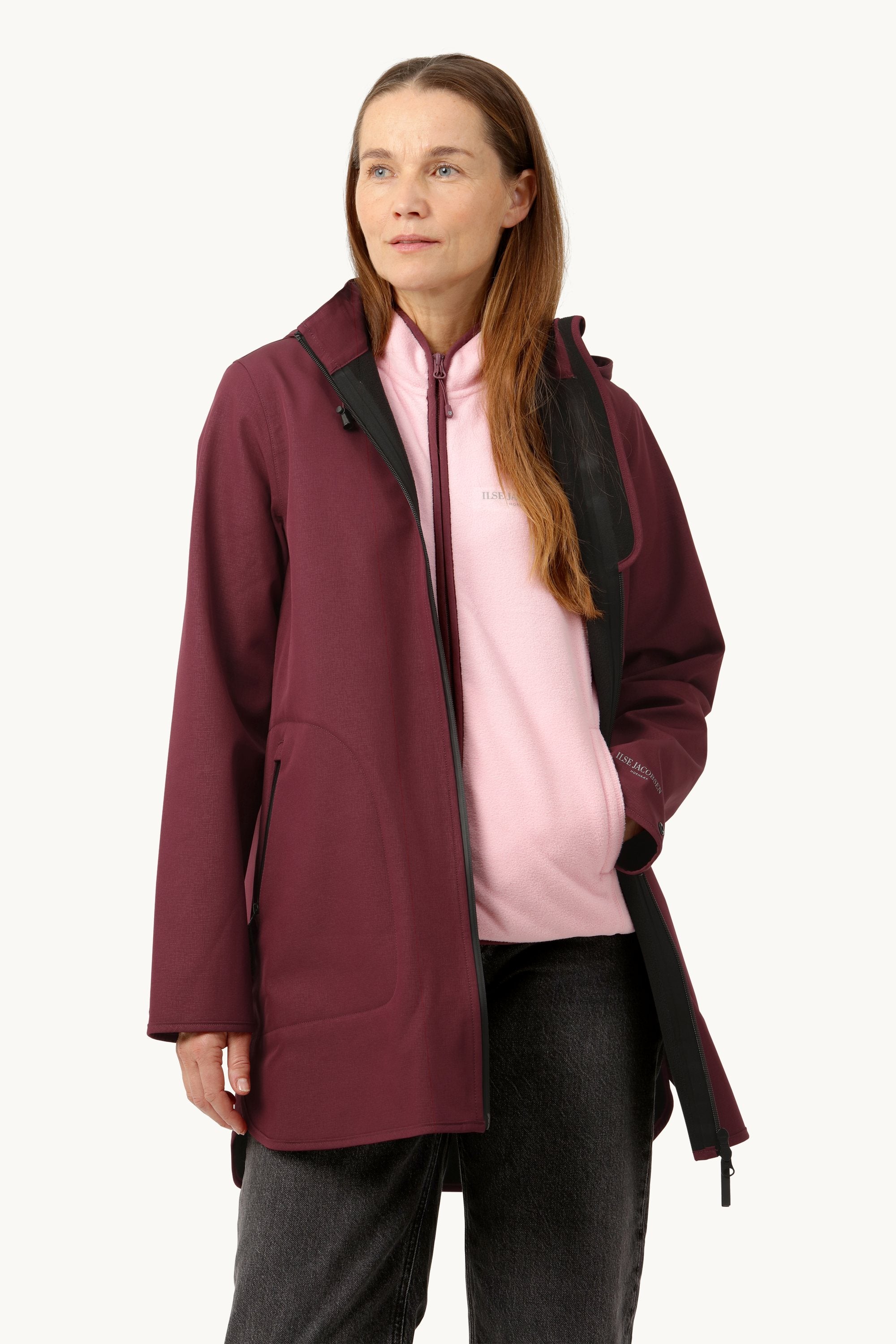 Softshell Regnjakke A-fasong - Maroon Banner