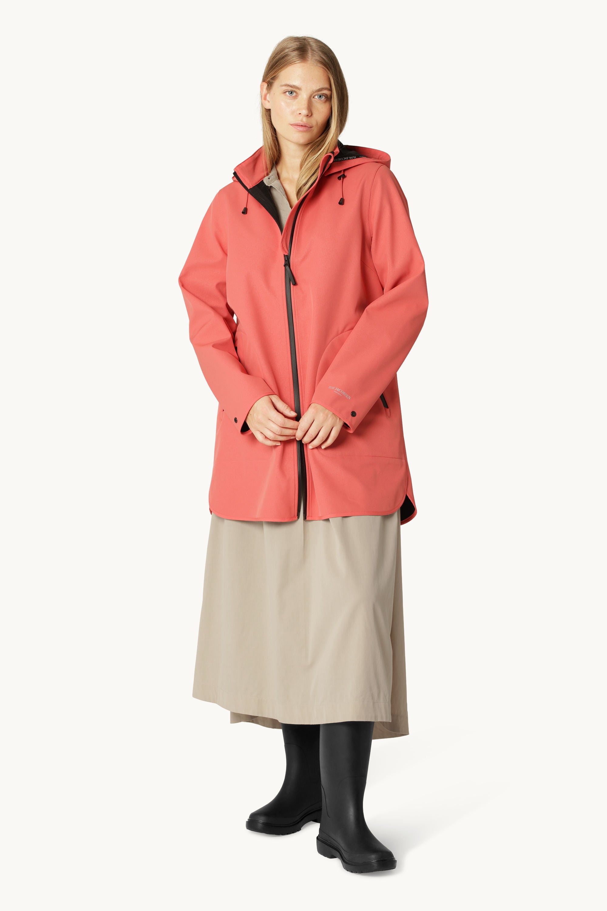Softshell Regnjakke A-fasong - Spiced Coral