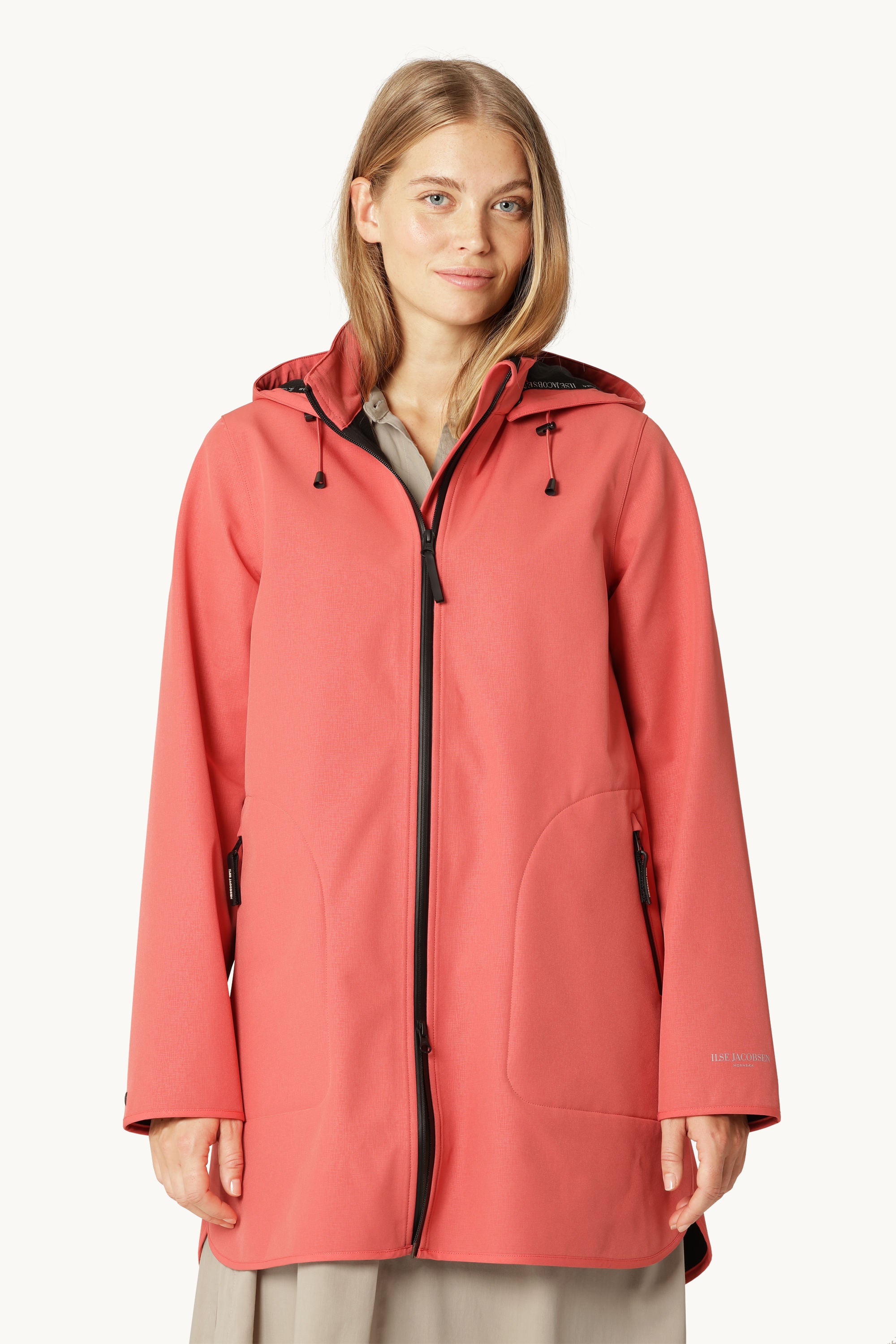 Softshell Regnjakke A-fasong - Spiced Coral