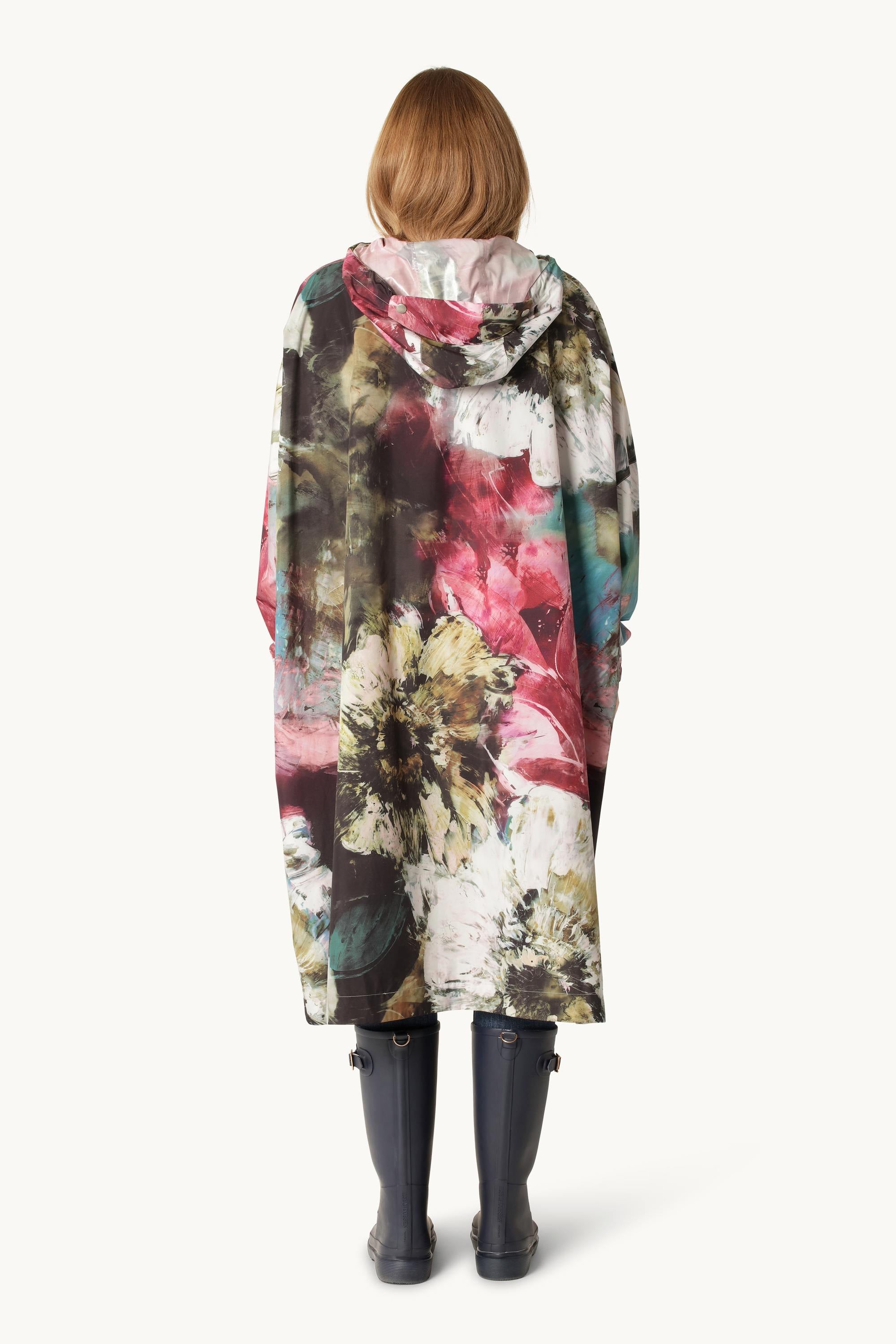 Regnponcho - Artistic Flower Print