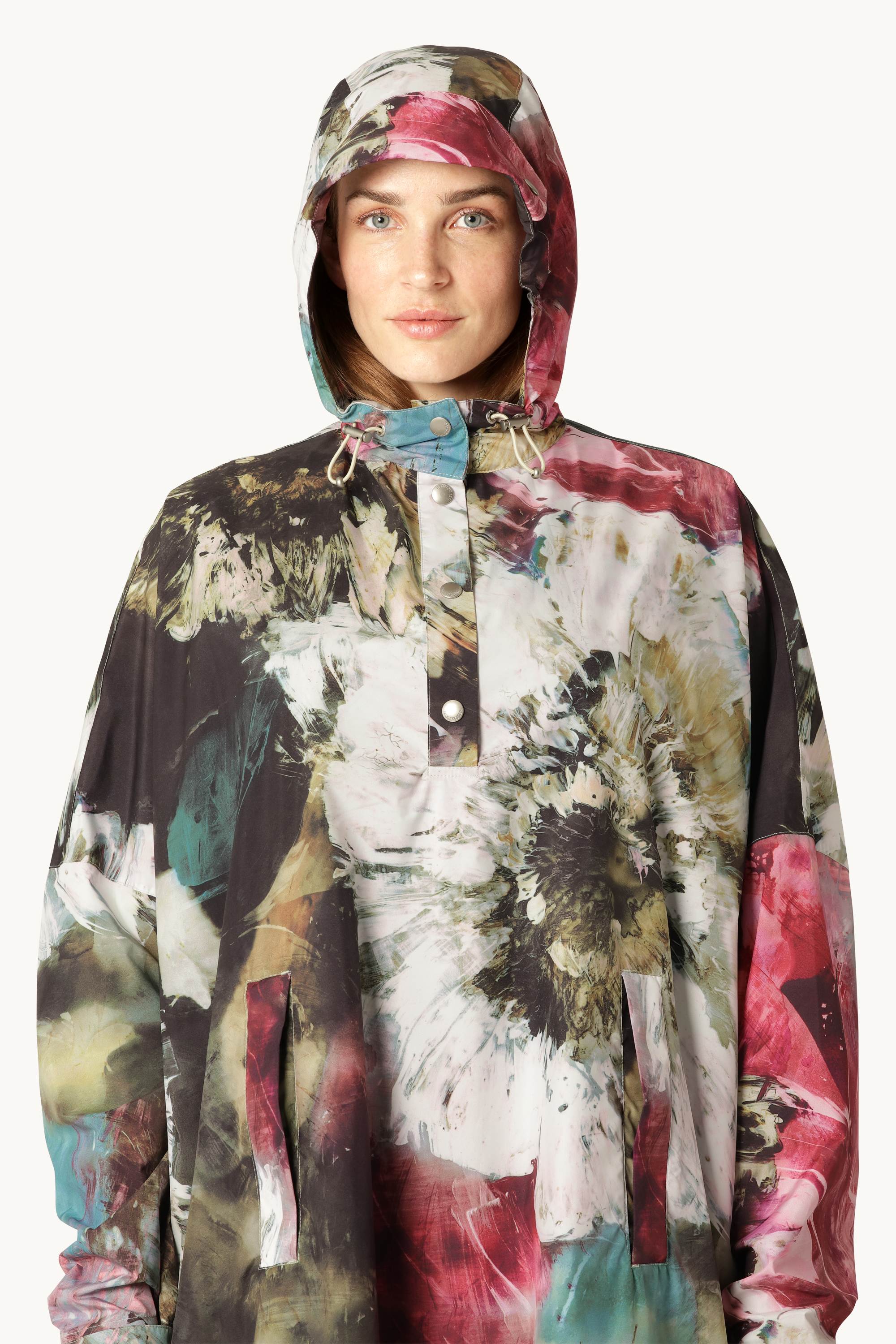 Regnponcho - Artistic Flower Print