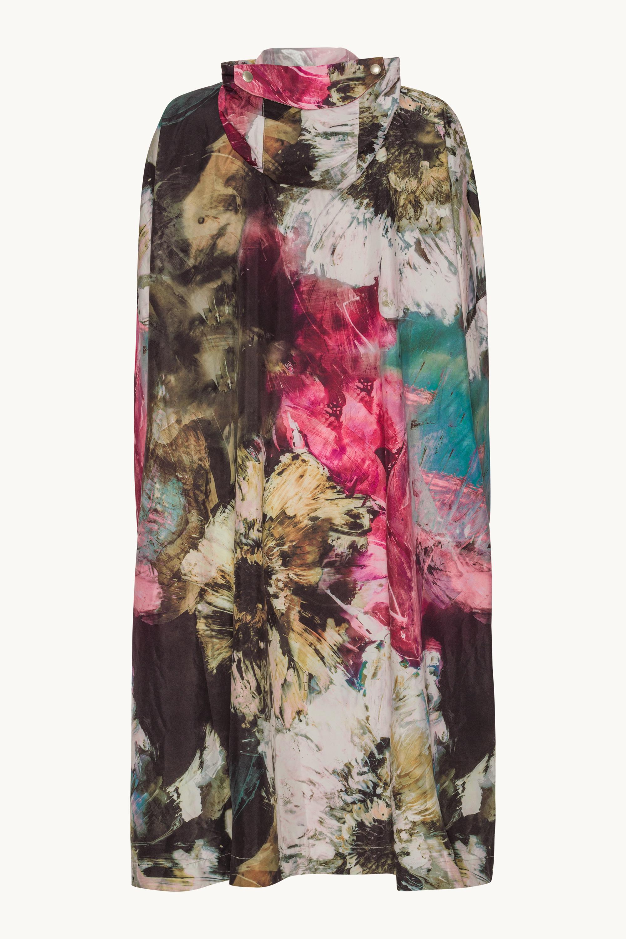 Regnponcho - Artistic Flower Print